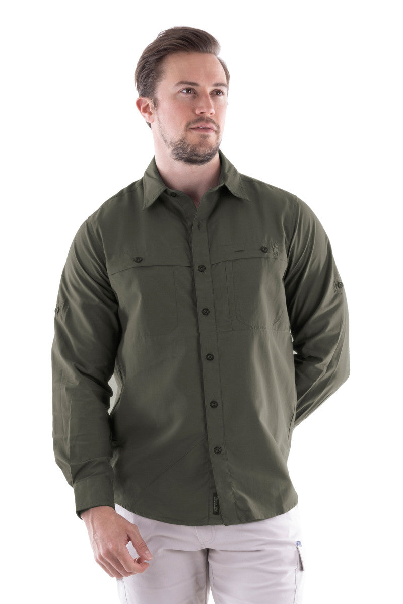 Mitchell Adventure 2 Pocket Long Sleeve Shirt | Khaki - Thomas Cook - Beechworth Emporium