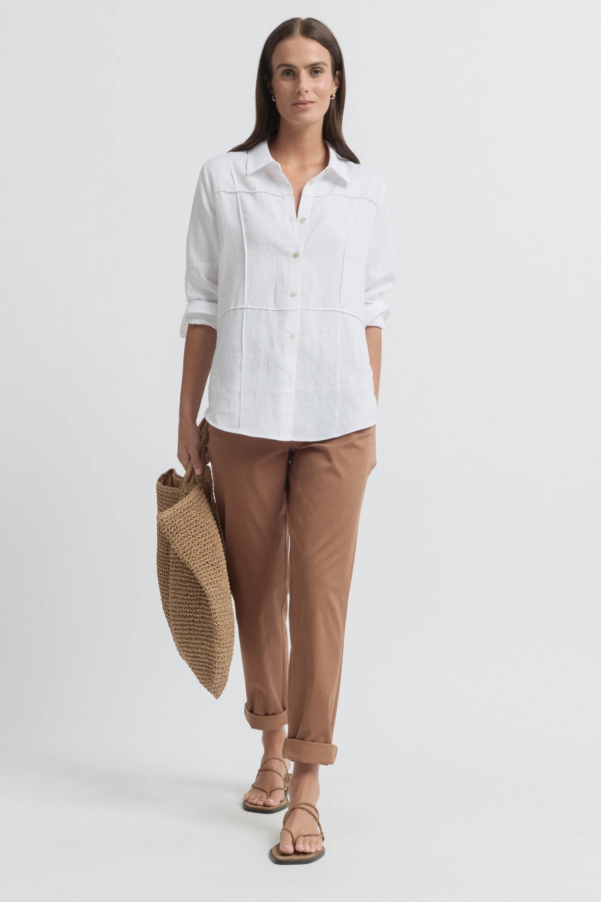 Tirari Pintuck Shirt | White
