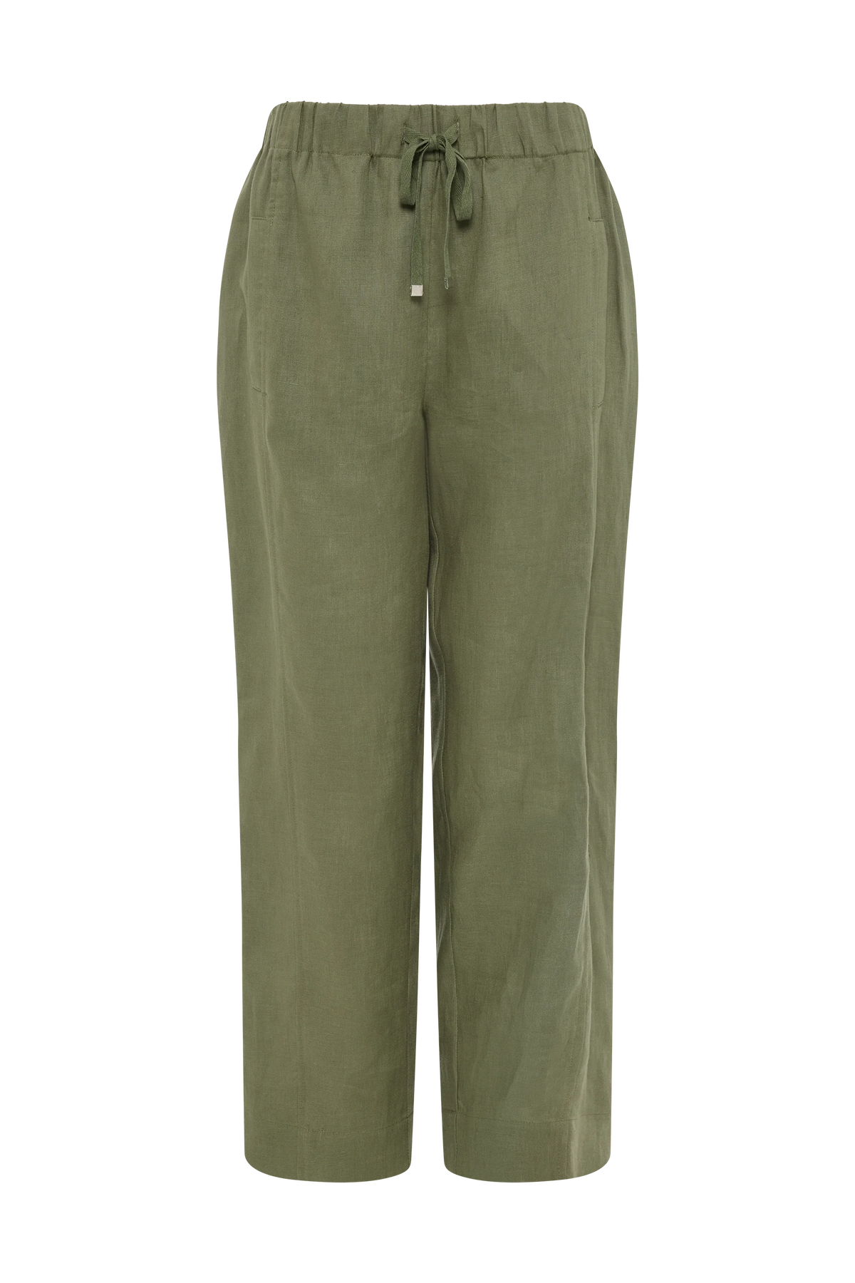 Tirari Slim Leg Linen Pant | Moss
