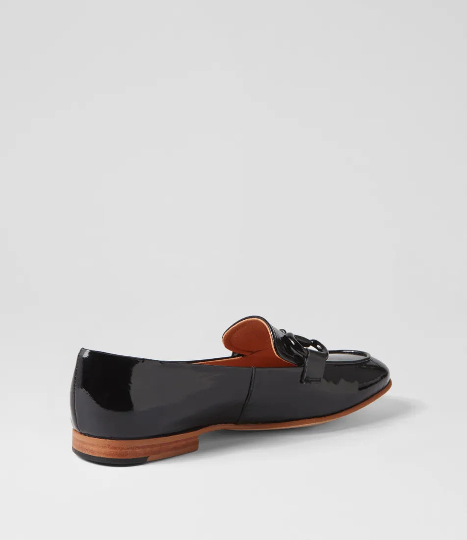 Uta Black Patent Leather Loafers - Django & Juliette - Beechworth Emporium