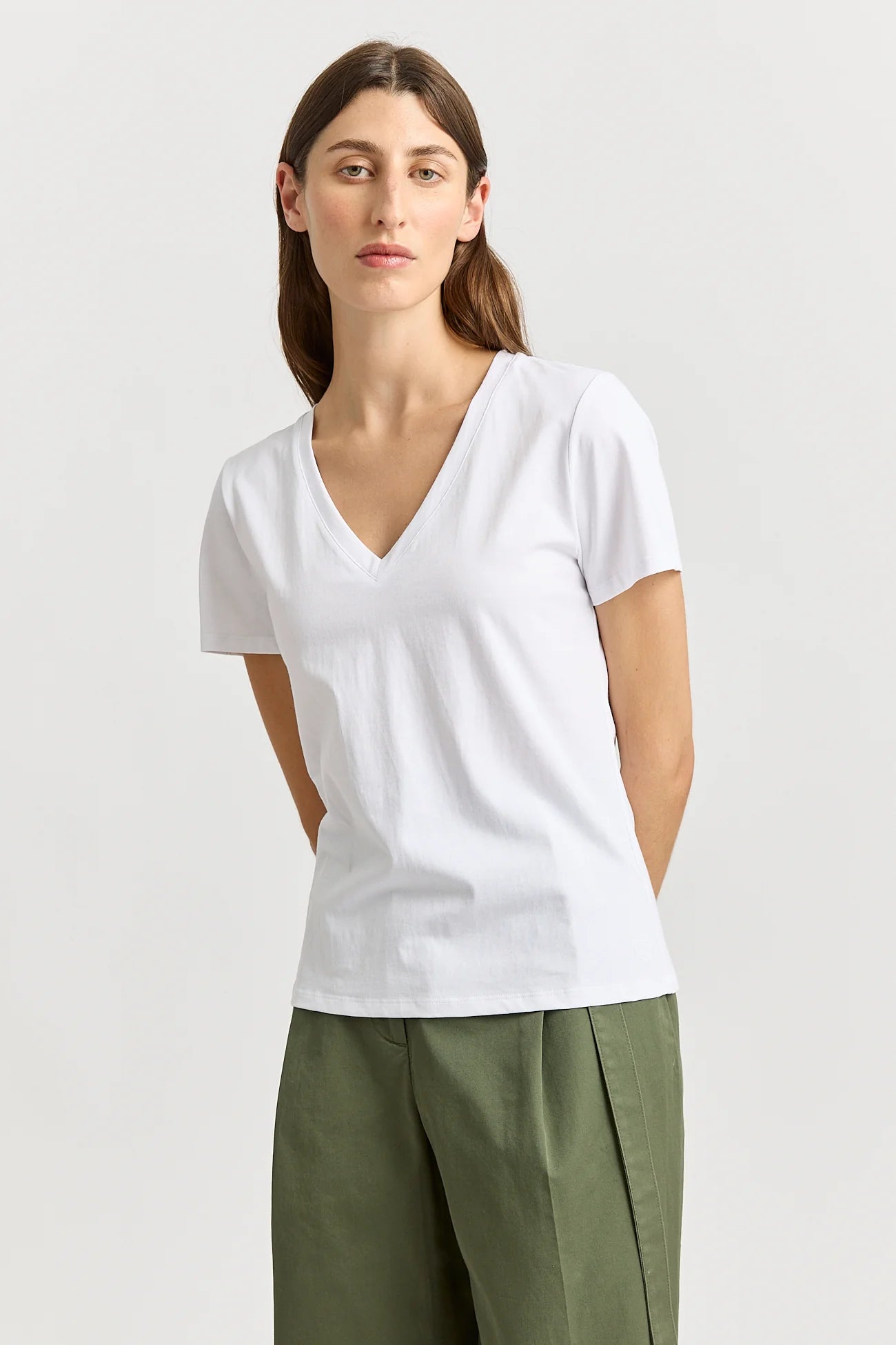 V Neck Tee | White