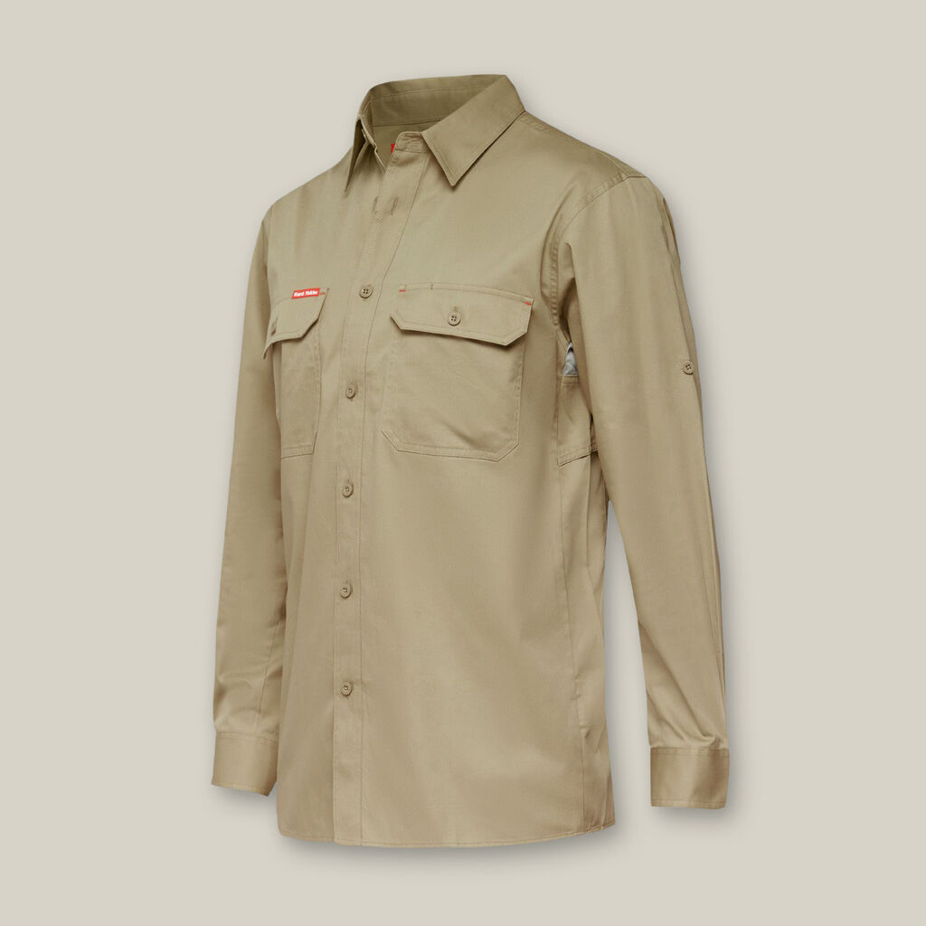 Long Sleeve Vented Shirt | Khaki - Hard Yakka - Beechworth Emporium