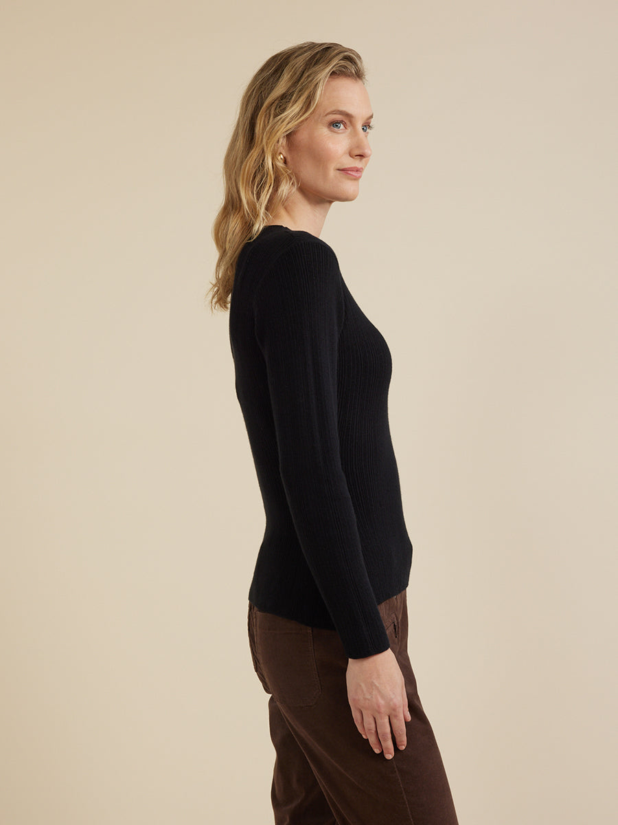 Variegated Rib Knit | Black - Yarra Trail - Beechworth Emporium