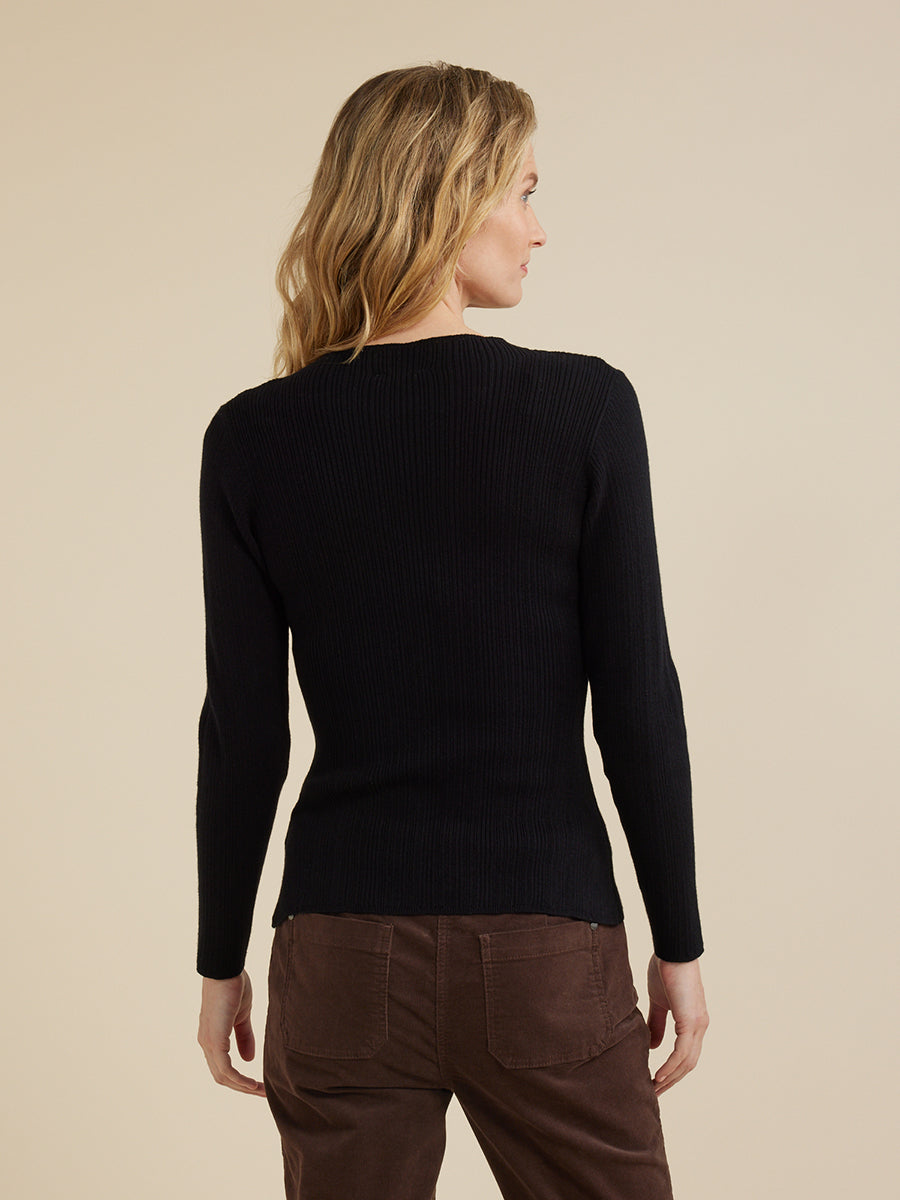 Variegated Rib Knit | Black - Yarra Trail - Beechworth Emporium