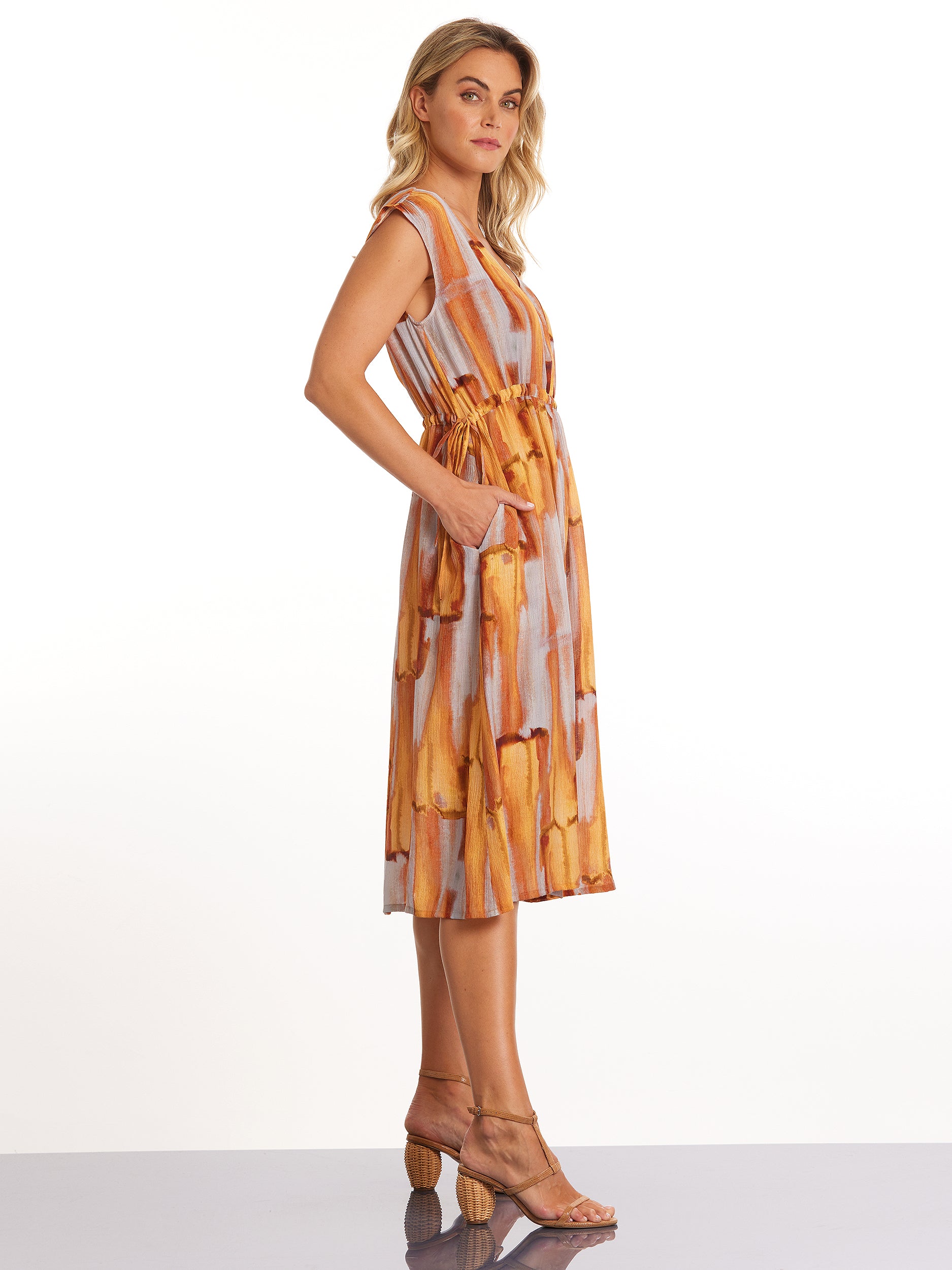 Short Sleeve Dawn Haze Dress - Marco Polo - Beechworth Emporium