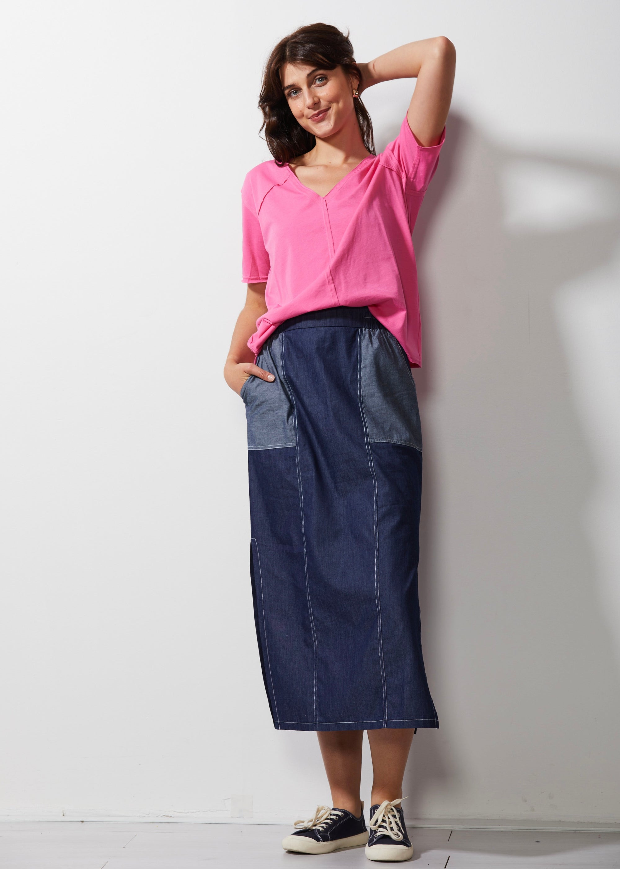 V Neck Tee | Hot Pink -  - Beechworth Emporium