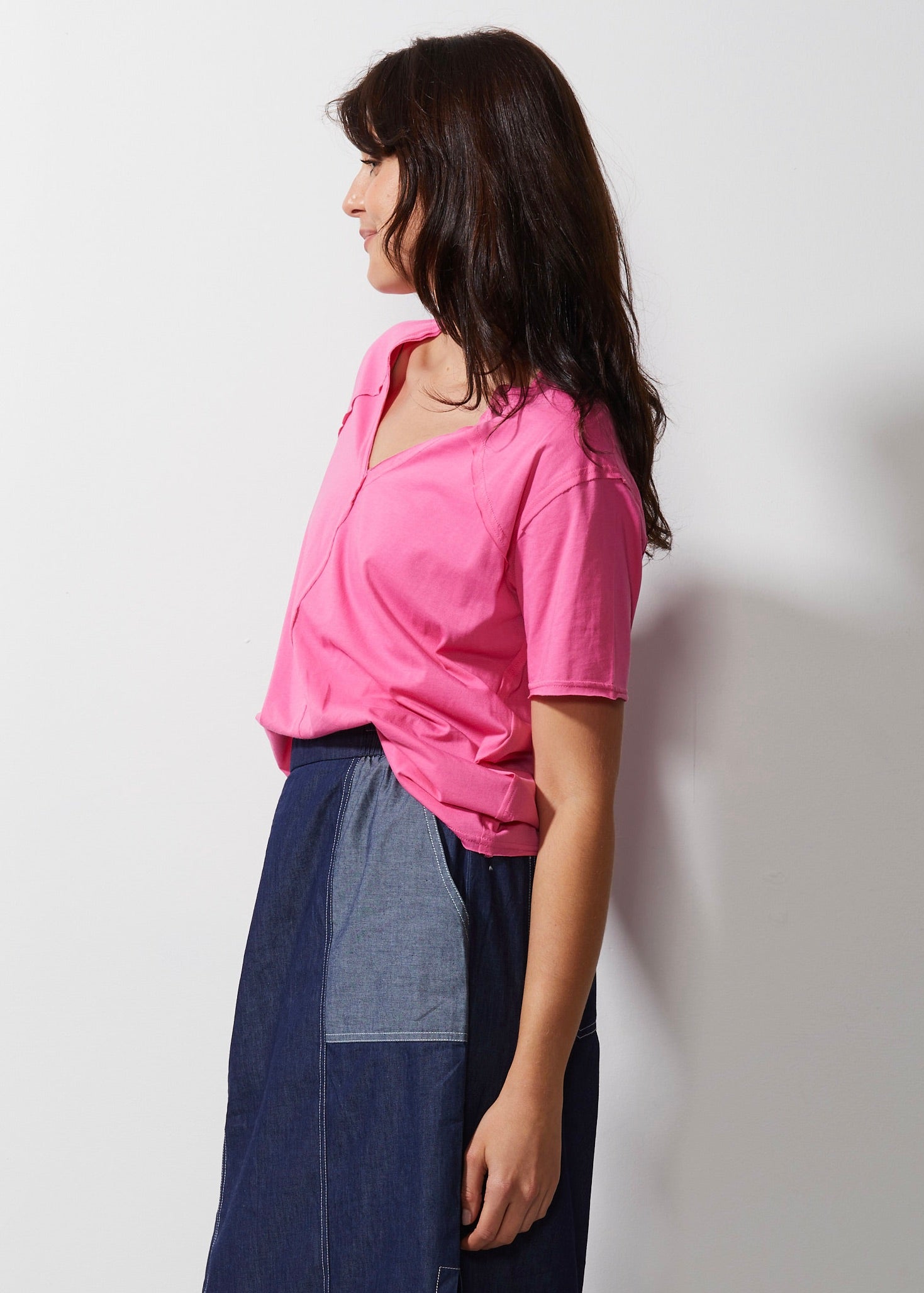 V Neck Tee | Hot Pink -  - Beechworth Emporium
