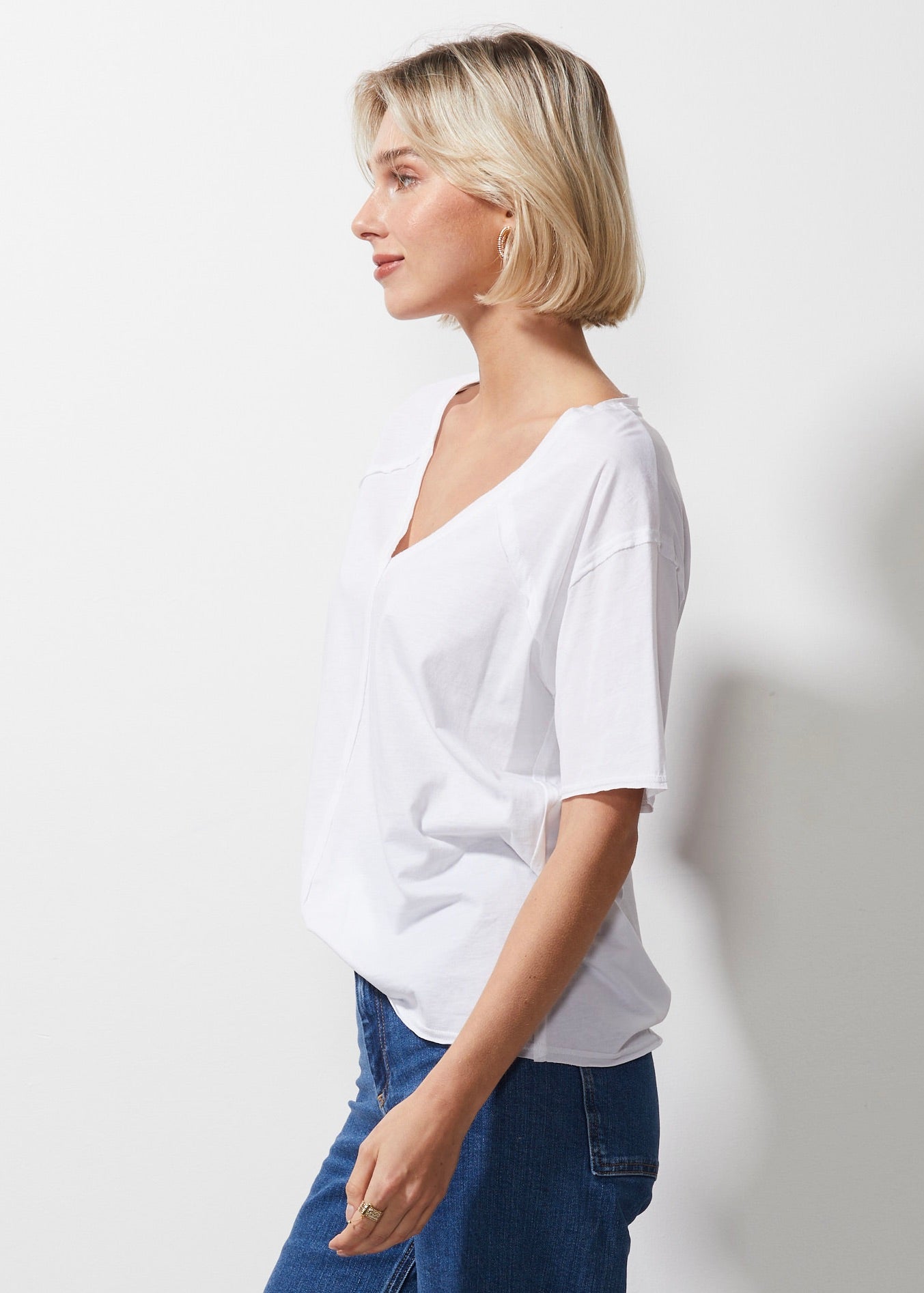 V Neck Tee | White -  - Beechworth Emporium