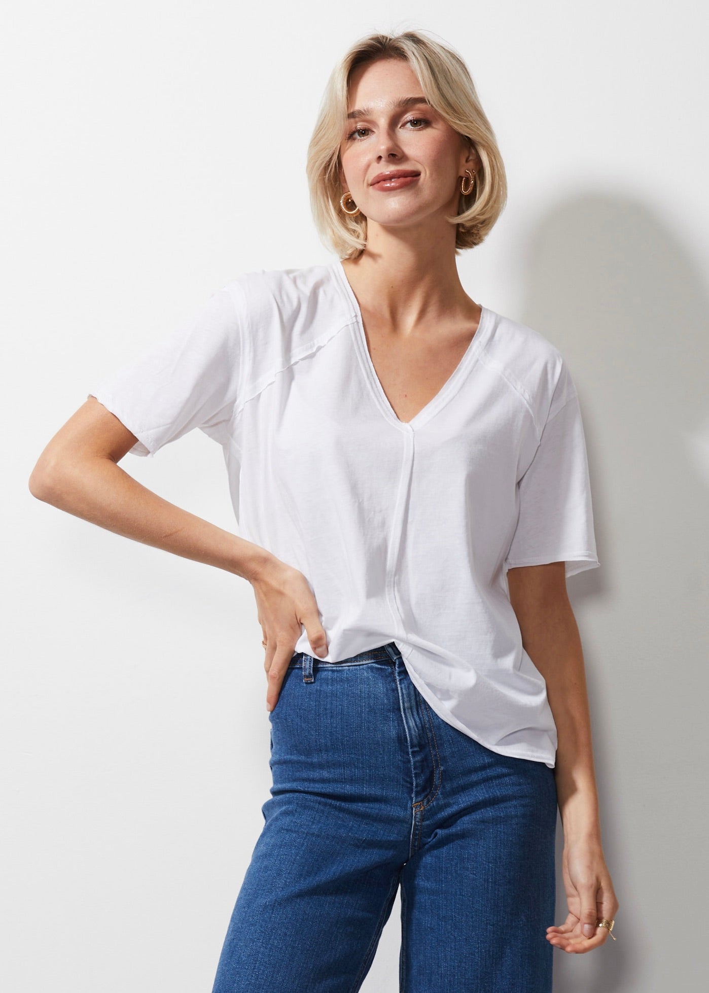 V Neck Tee | White -  - Beechworth Emporium