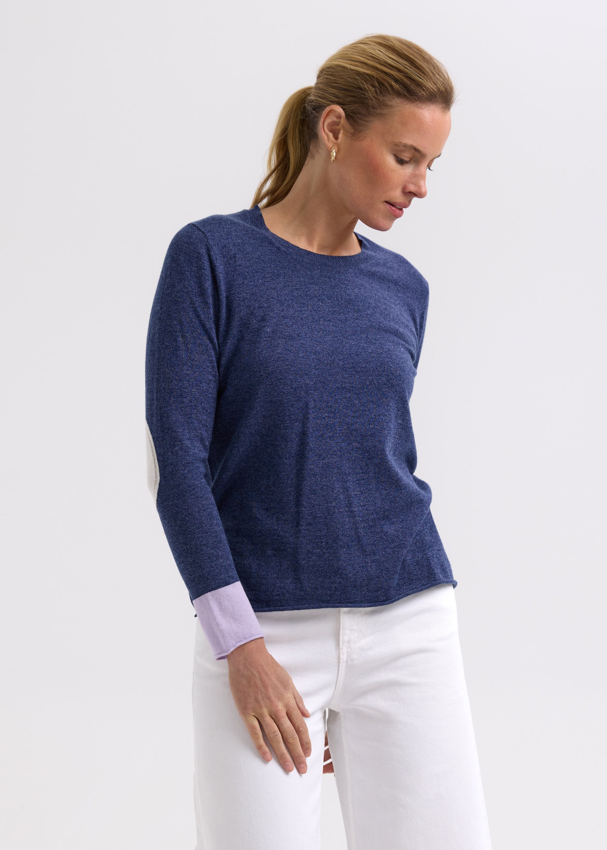Elbow Patch Jumper | Denim