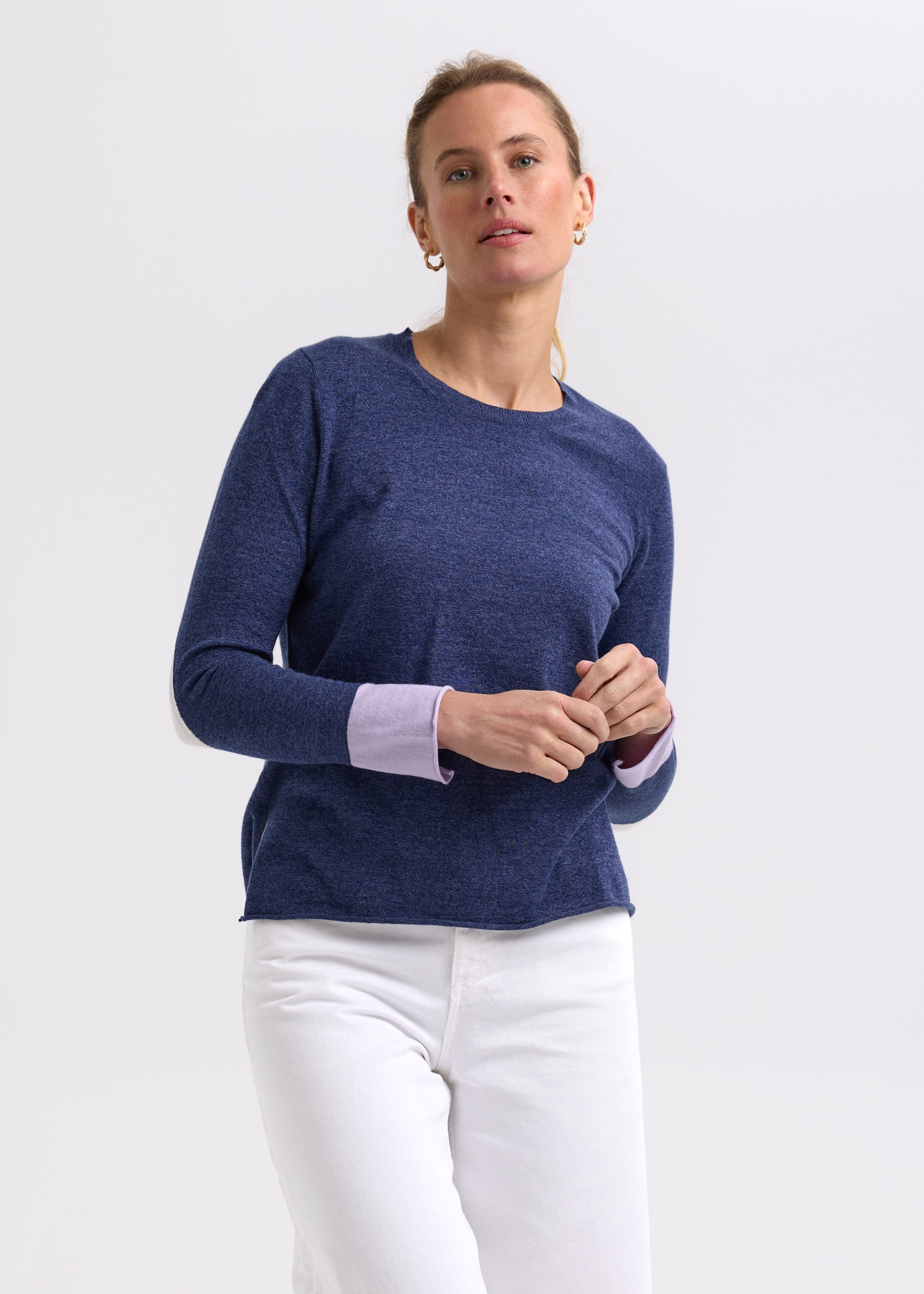 Elbow Patch Jumper | Denim