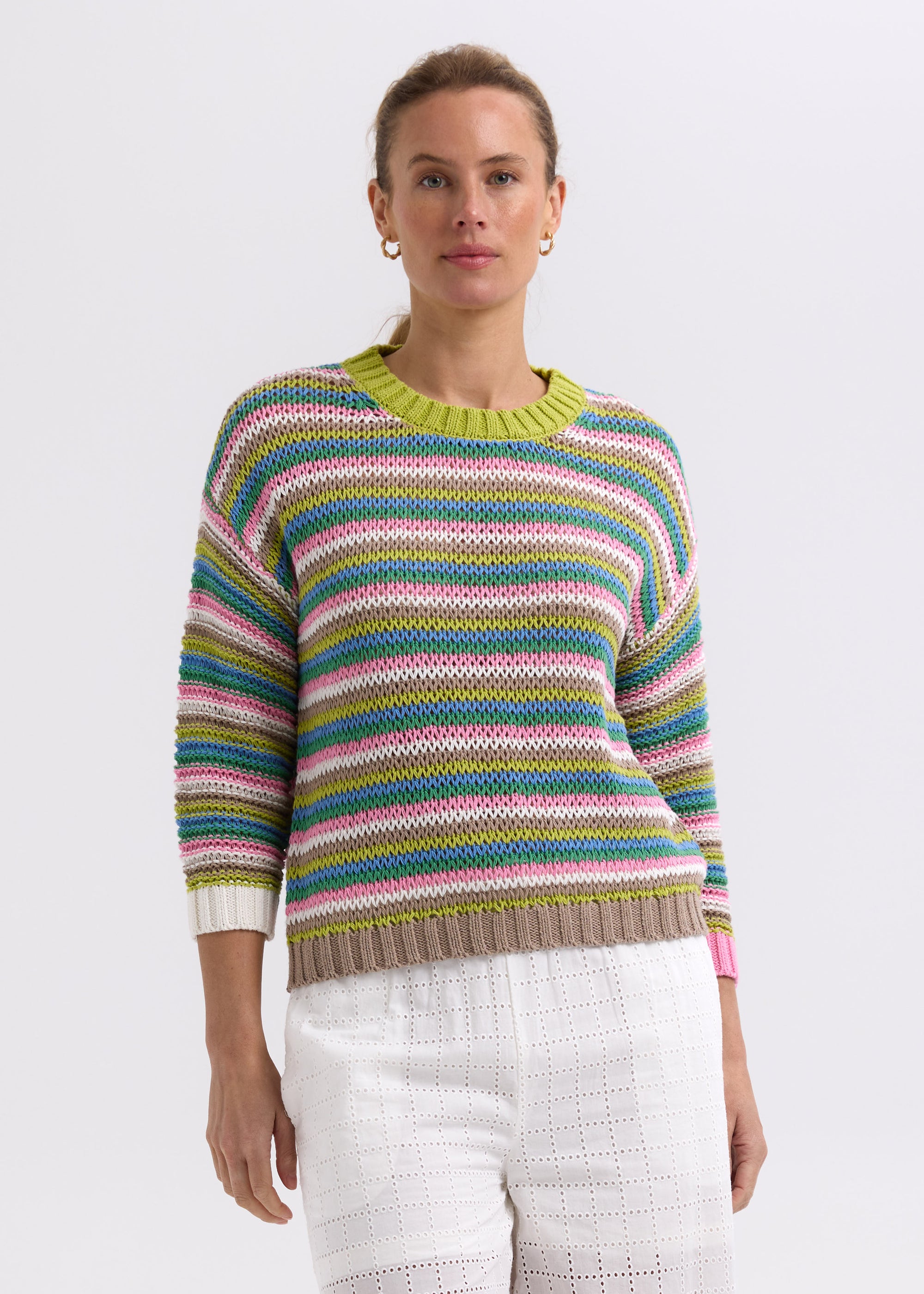 Chunky Stripe Jumper | Chartreuse