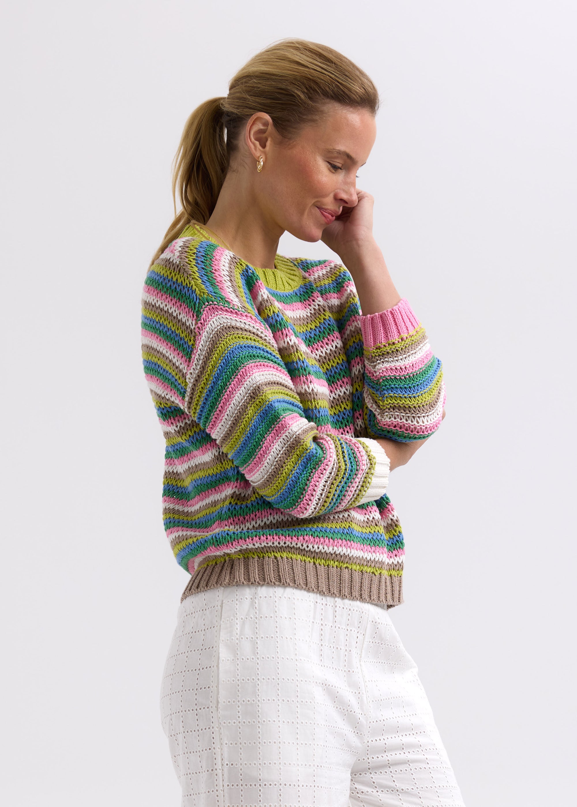 Chunky Stripe Jumper | Chartreuse