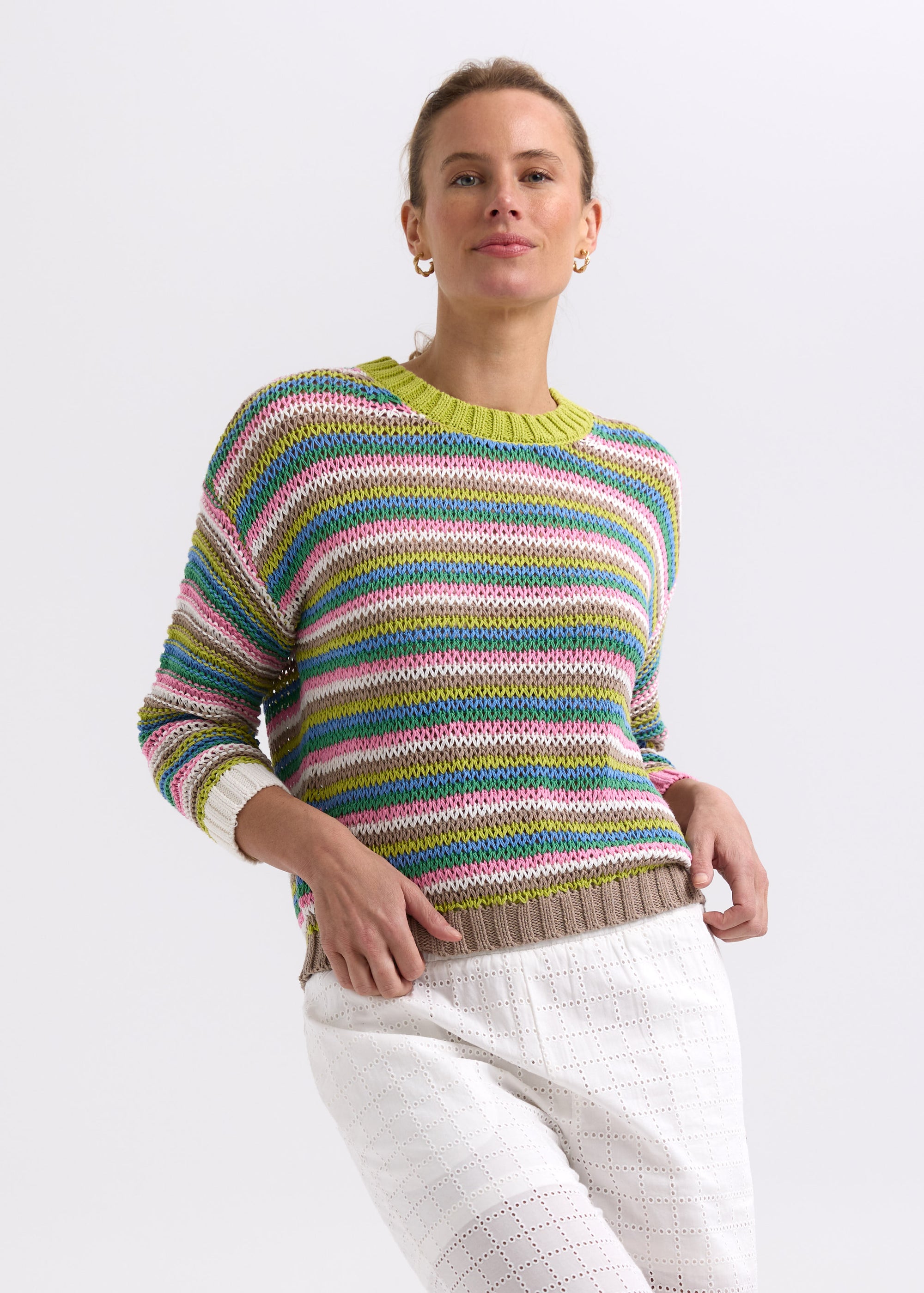 Chunky Stripe Jumper | Chartreuse
