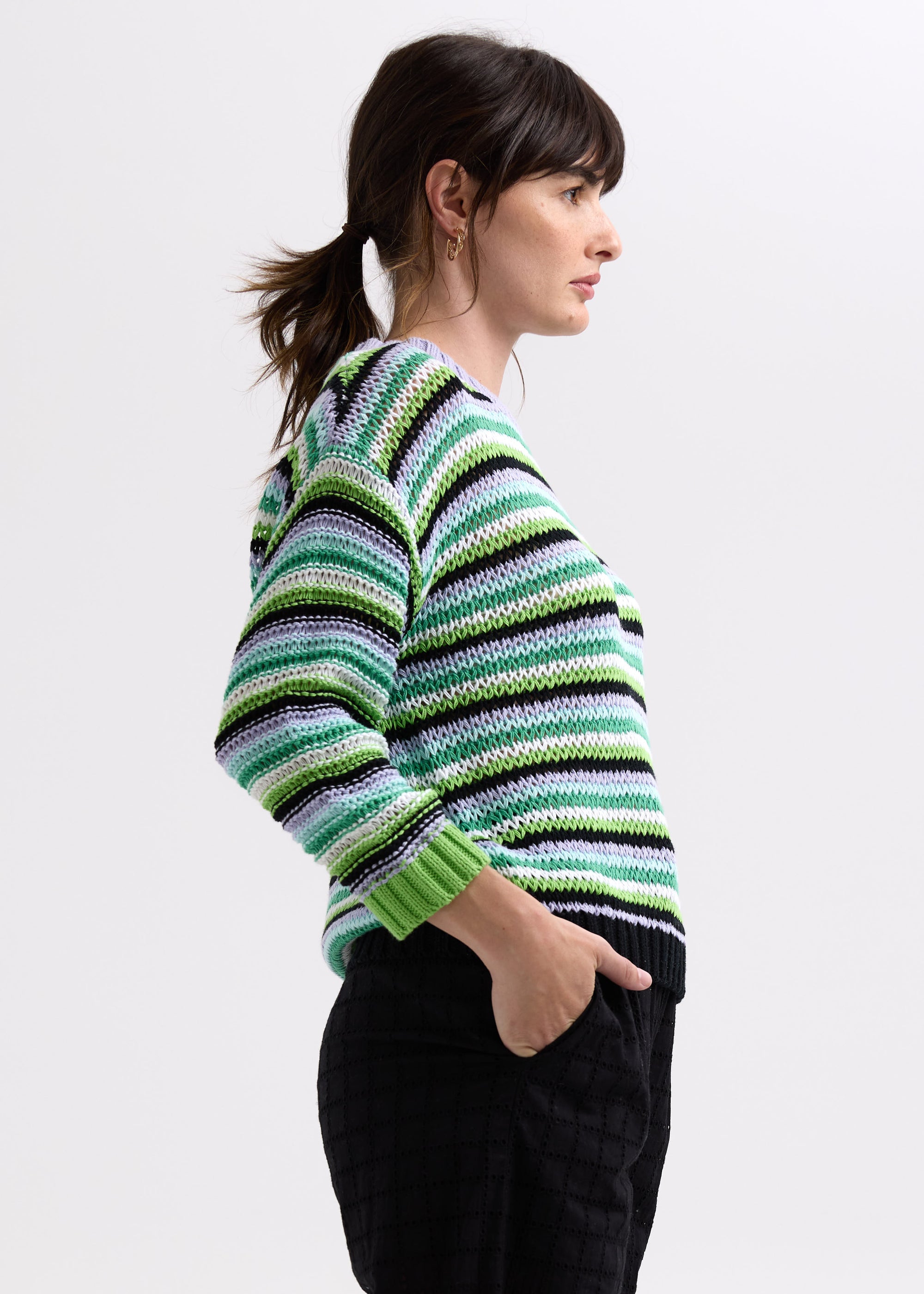 Chunky Stripe Jumper | Lilac