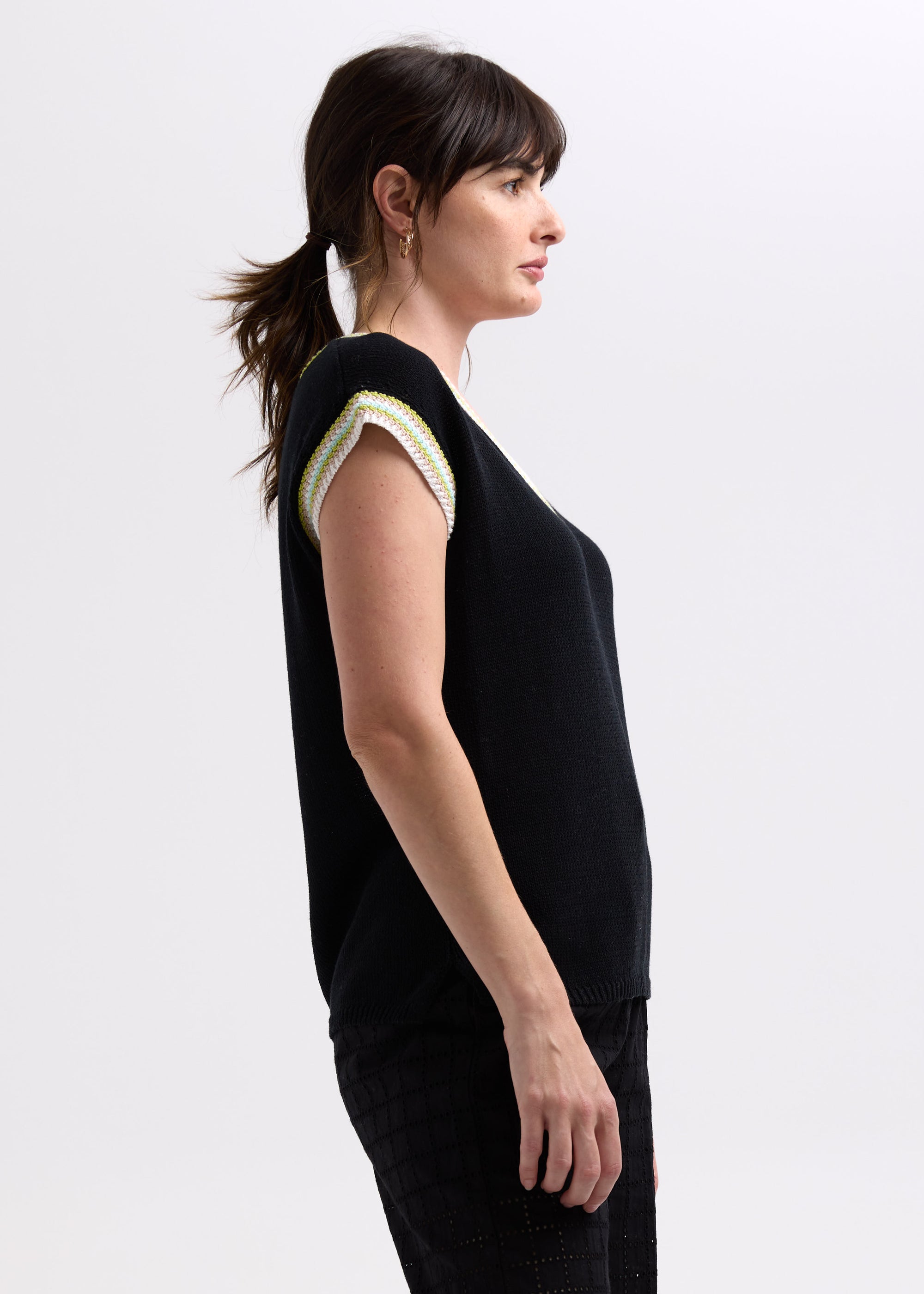 Stripe Trim Vest