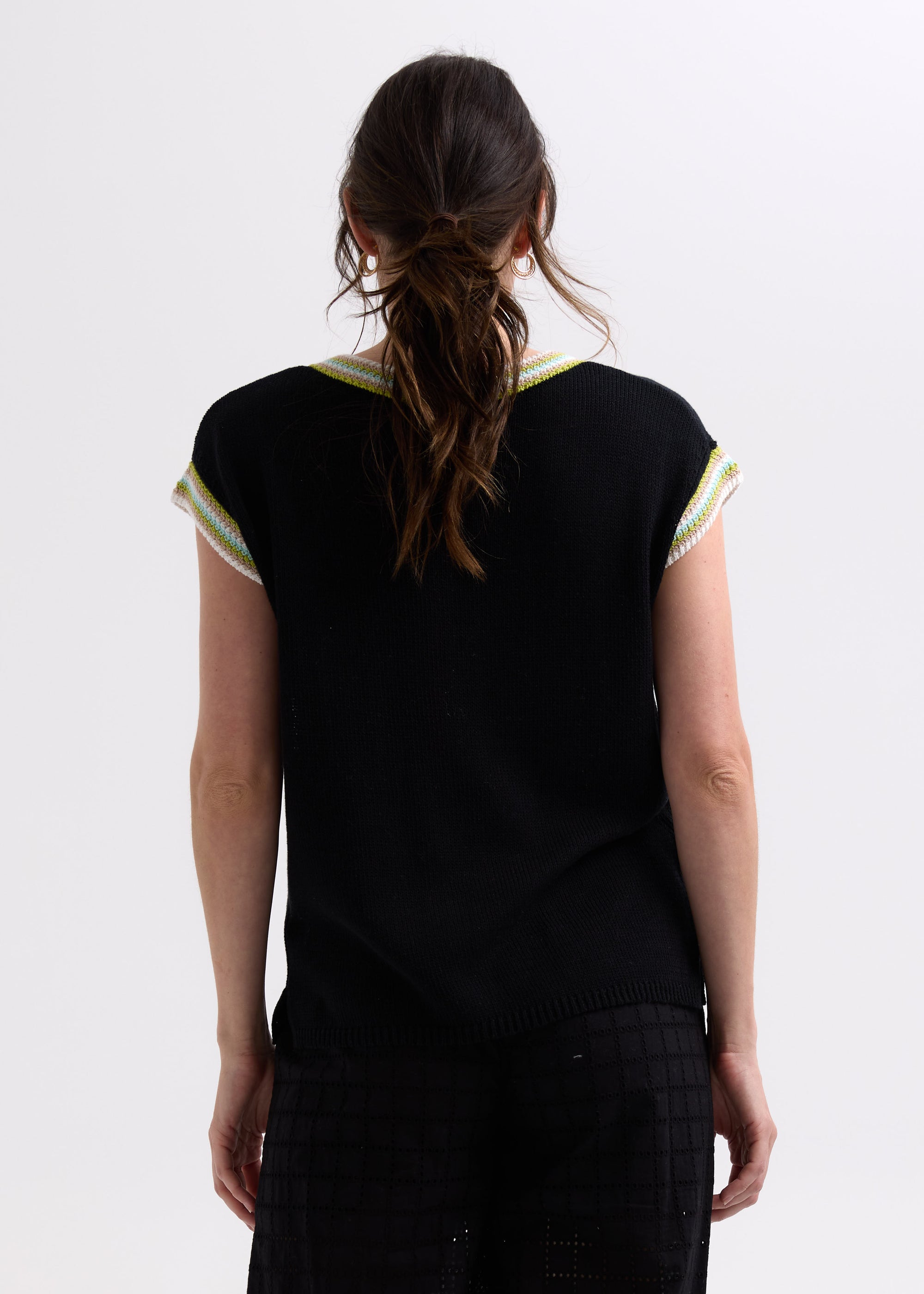 Stripe Trim Vest