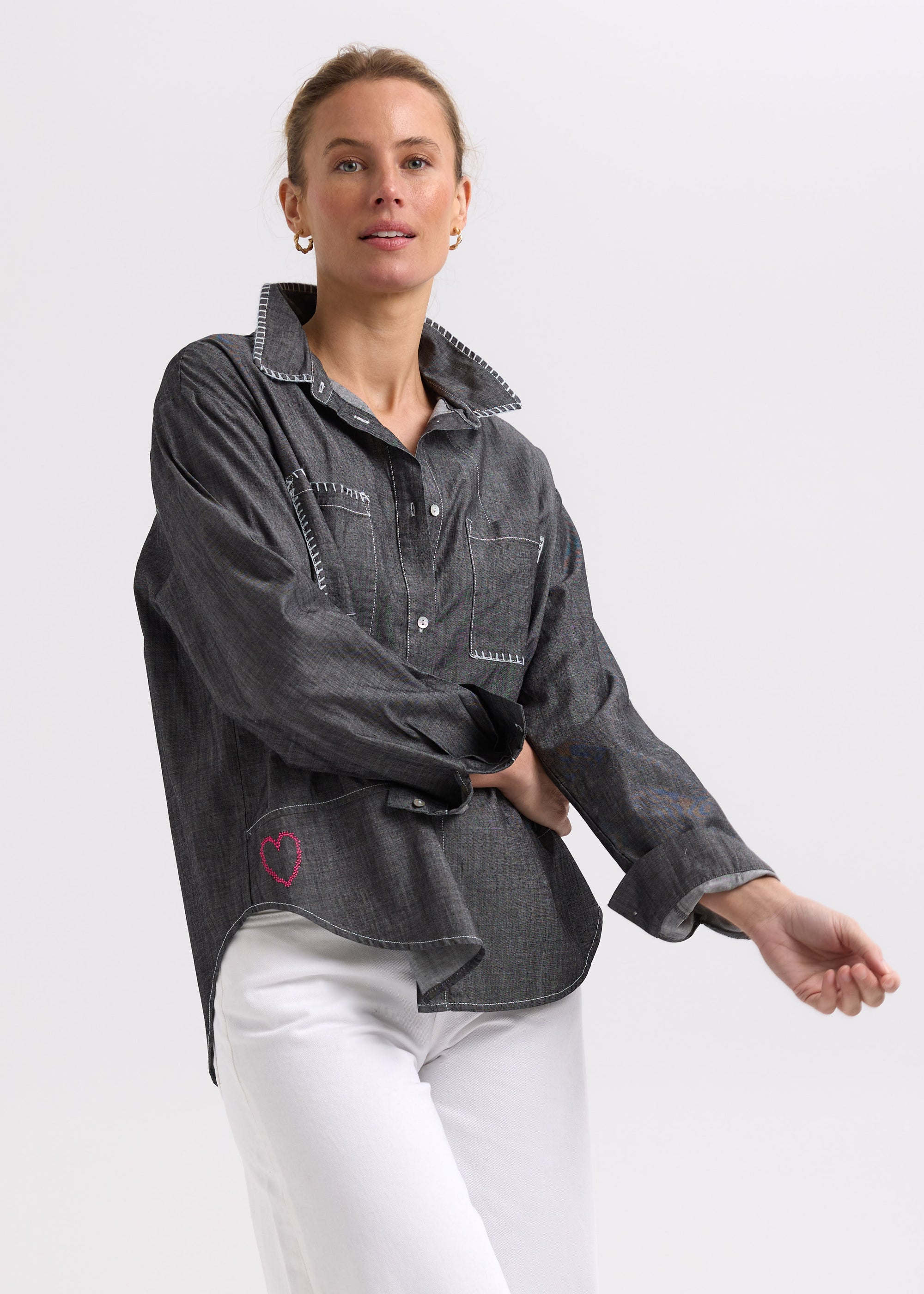 Hand Work Denim Shirt | Industrial Denim