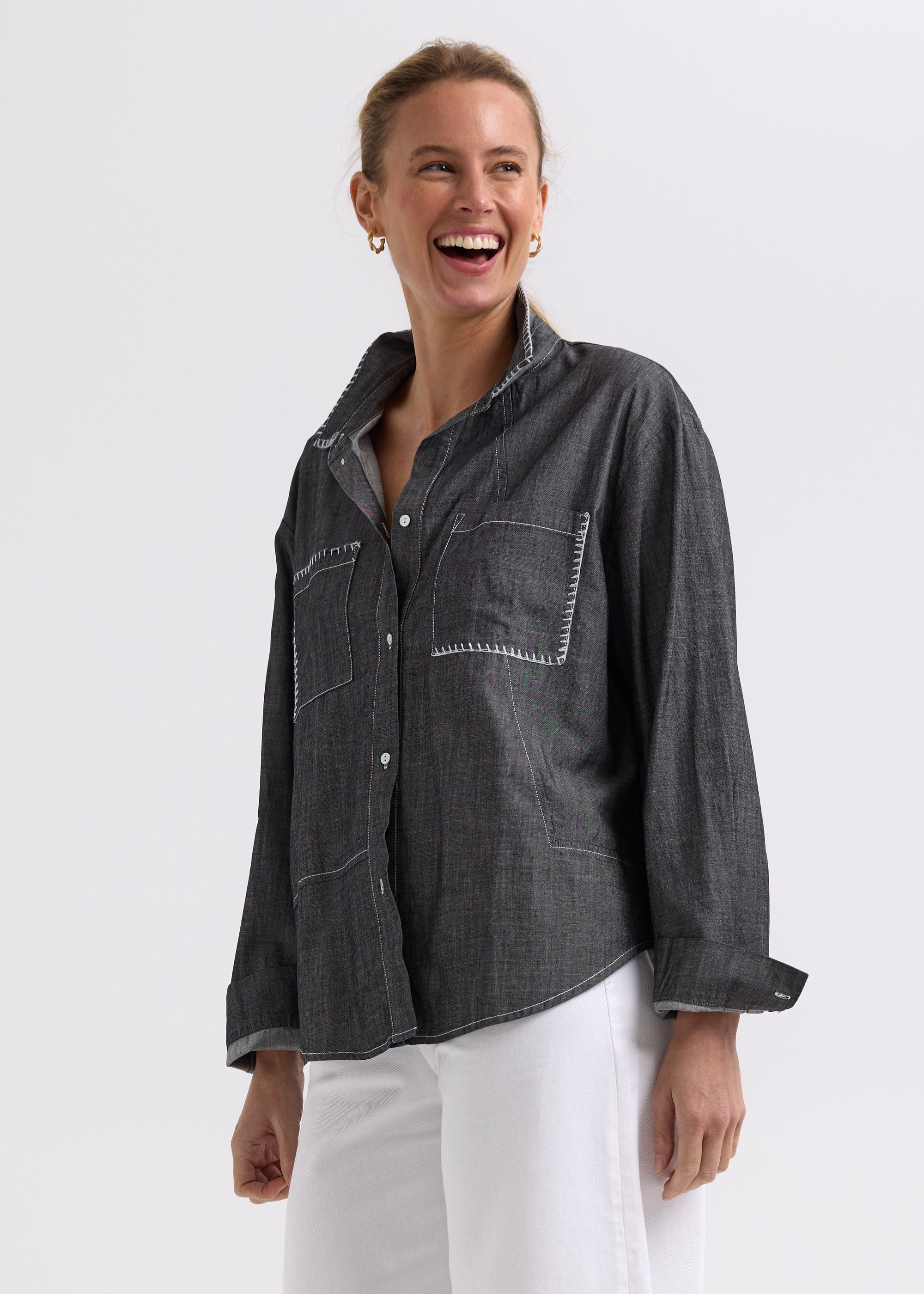 Hand Work Denim Shirt | Industrial Denim