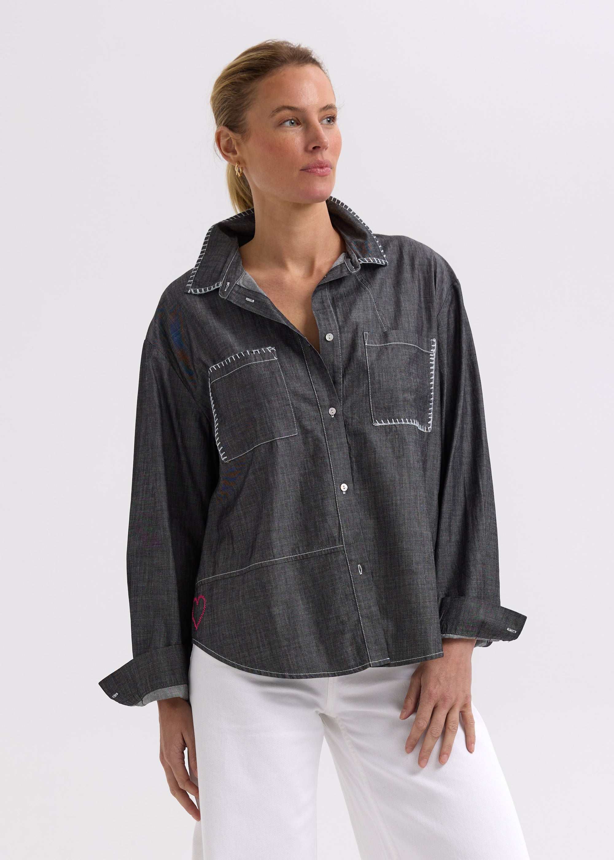Hand Work Denim Shirt | Industrial Denim