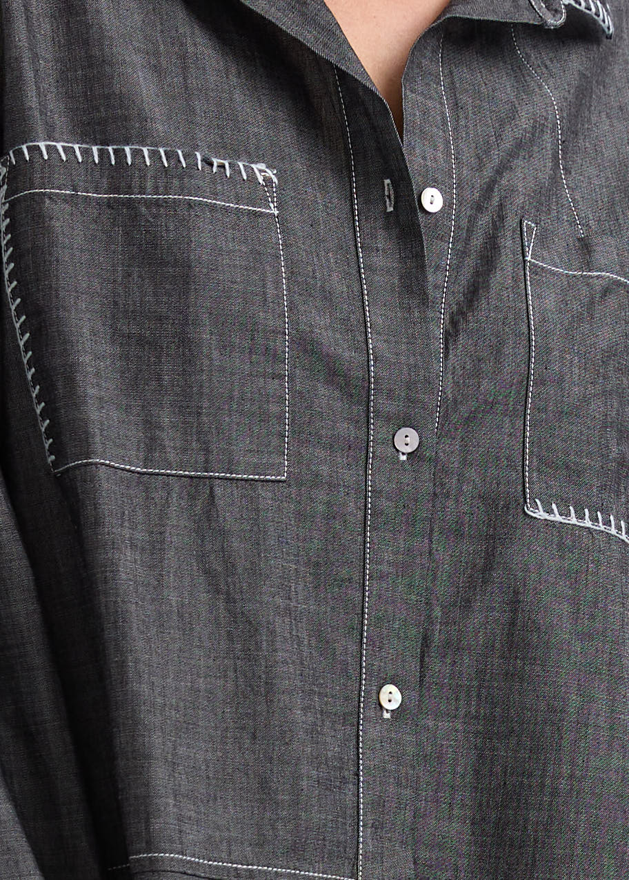 Hand Work Denim Shirt | Industrial Denim