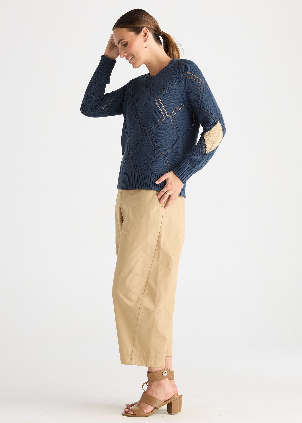 Diamond Detail Jumper | Marine
