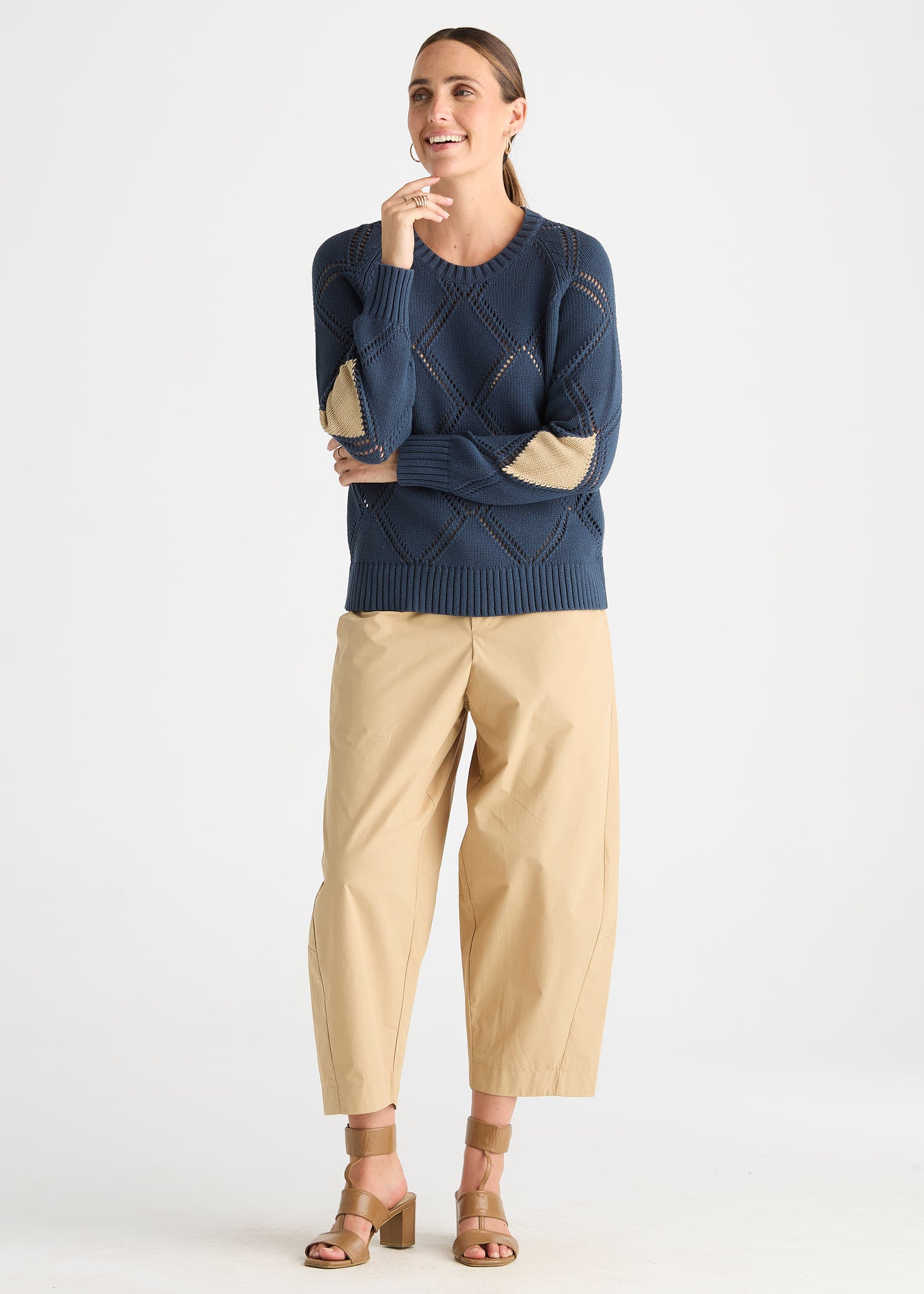 Diamond Detail Jumper | Marine