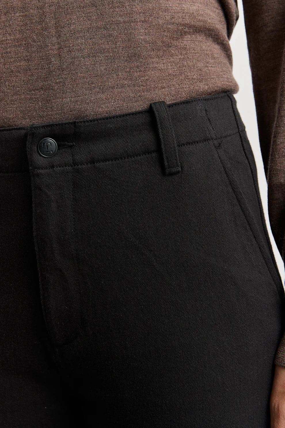 Wide Leg Merino Denim Jean | Black