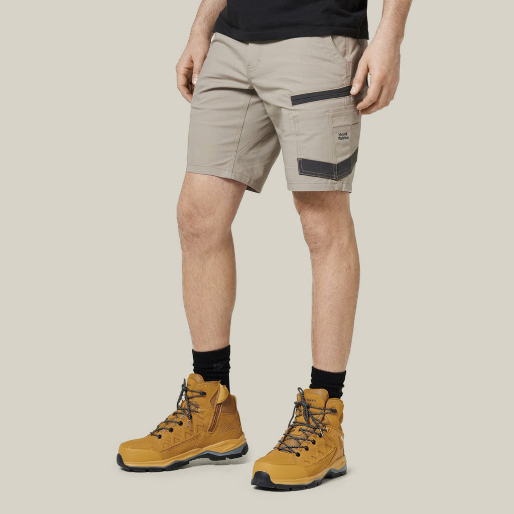 3056 Raptor Rip Resistant Mid Length Short | Desert - Hard Yakka - Beechworth Emporium