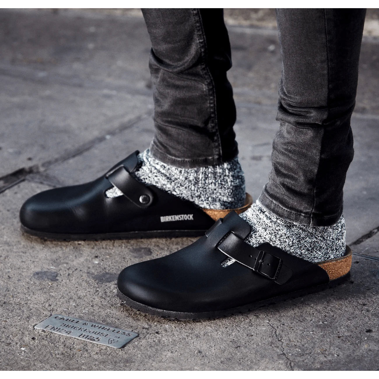 Boston Black Smooth Leather Clog -  - Beechworth Emporium