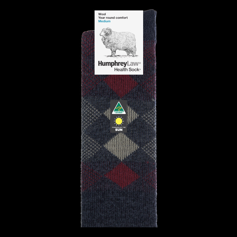 95% Wool Jacquard Patterned Health Sock®  - Style 12C - Humphrey Law - Beechworth Emporium