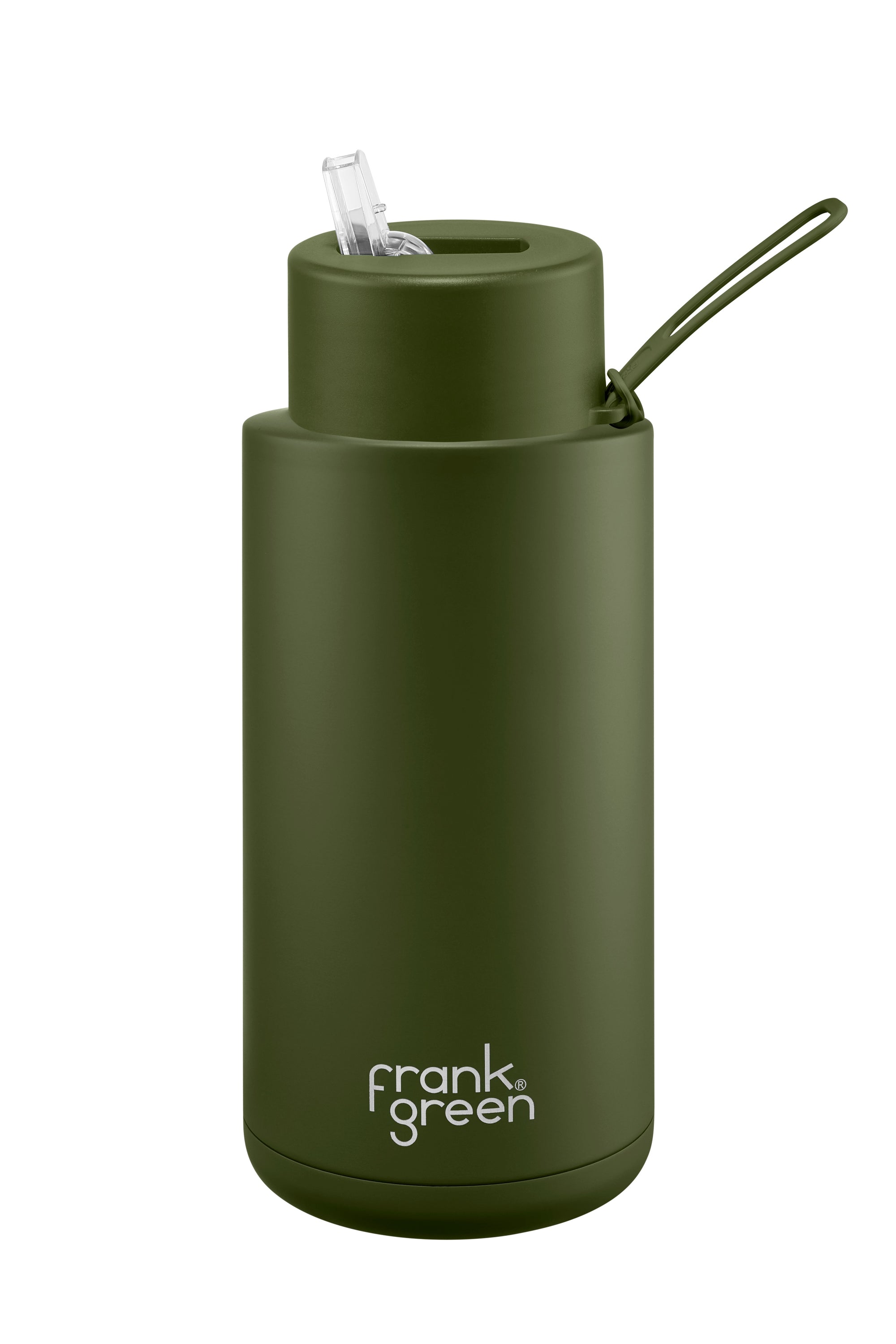 Ceramic Reusable Bottle w Straw Lid 34oz | Khaki - Frank Green - Beechworth Emporium