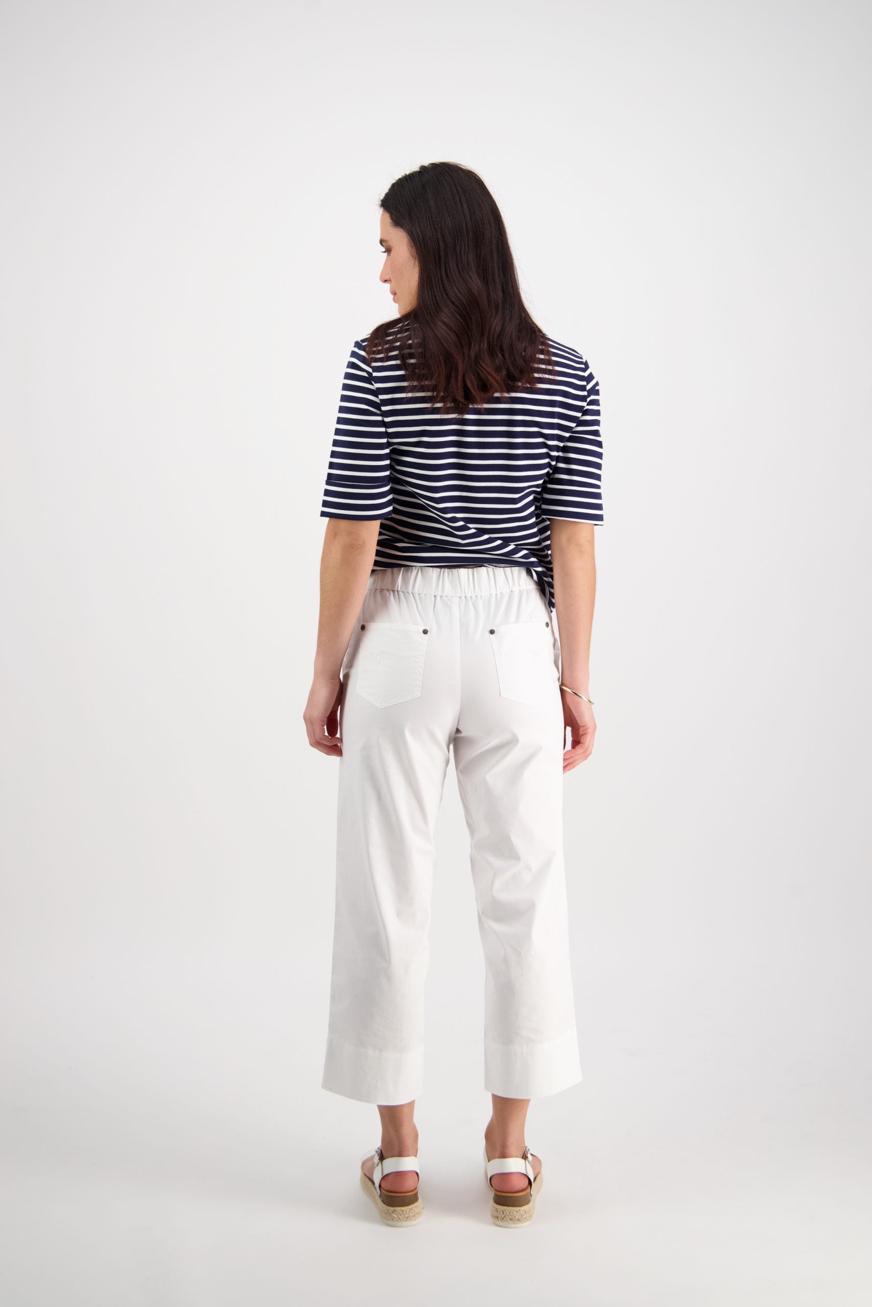 Slim Leg Pull On 7/8 Pant | White -  - Beechworth Emporium