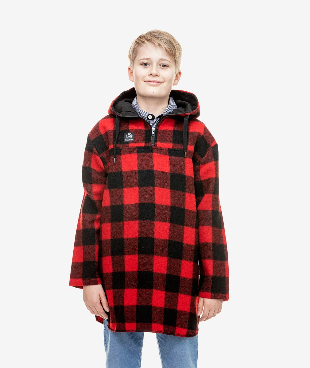 Kids Brixton Bushshirt | Red/Black Check - Swanndri - Beechworth Emporium