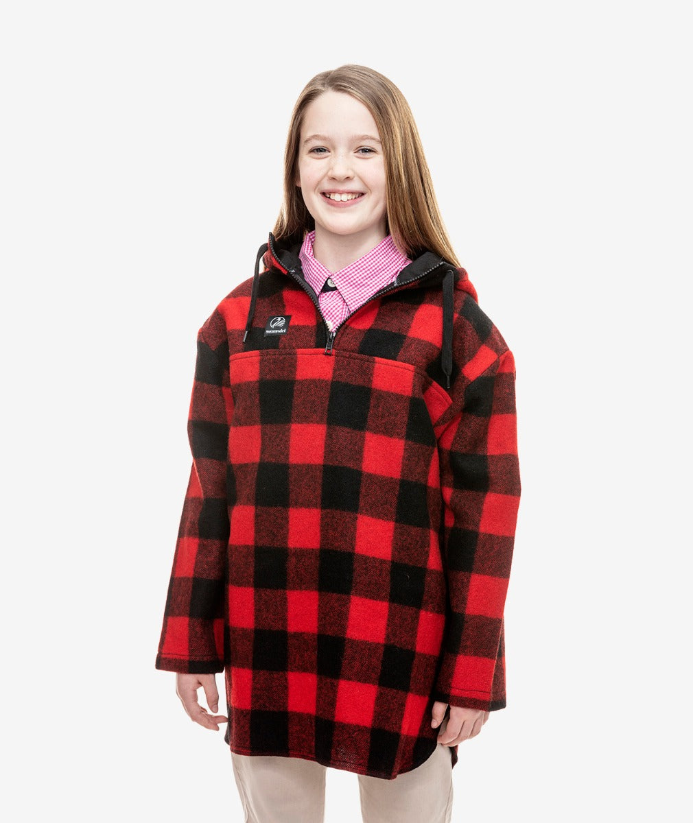 Kids Brixton Bushshirt | Red/Black Check - Swanndri - Beechworth Emporium