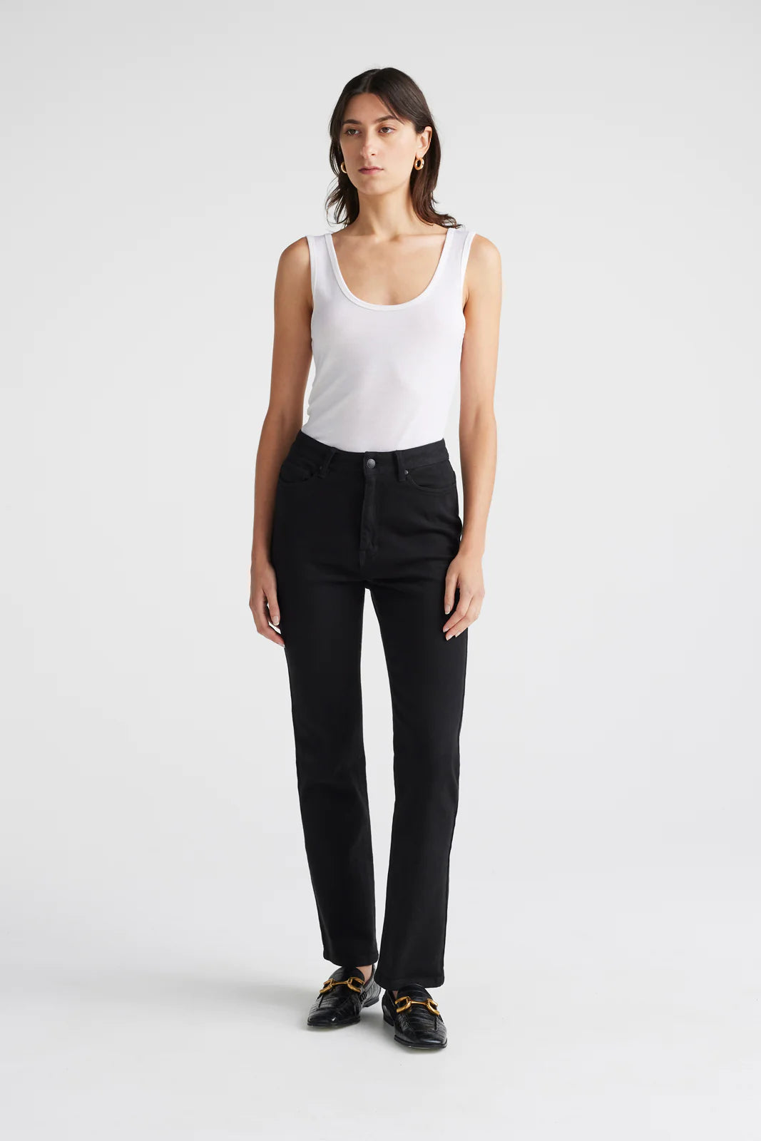 High Rise Straight Leg MERINO-DENIM™ Jean | Black - Toorallie - Beechworth Emporium