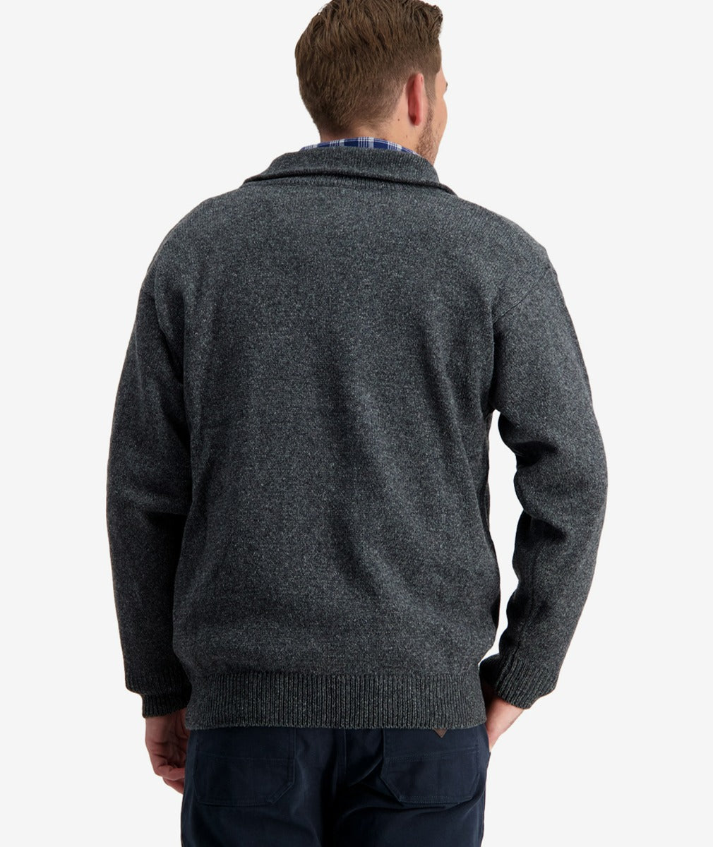 Mariner Zip Neck Sweater | Charcoal Marle - Swanndri - Beechworth Emporium