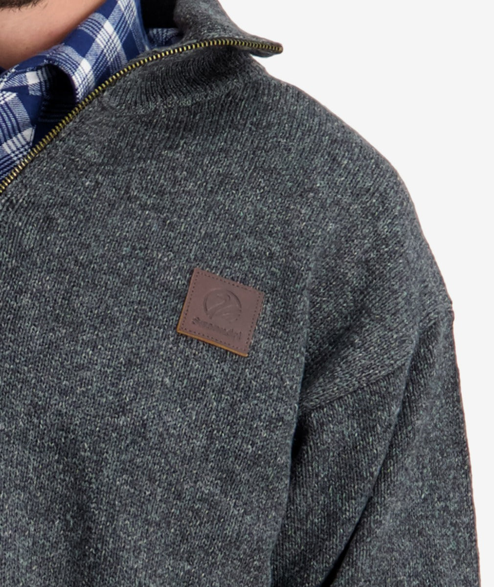 Mariner Zip Neck Sweater | Charcoal Marle - Swanndri - Beechworth Emporium