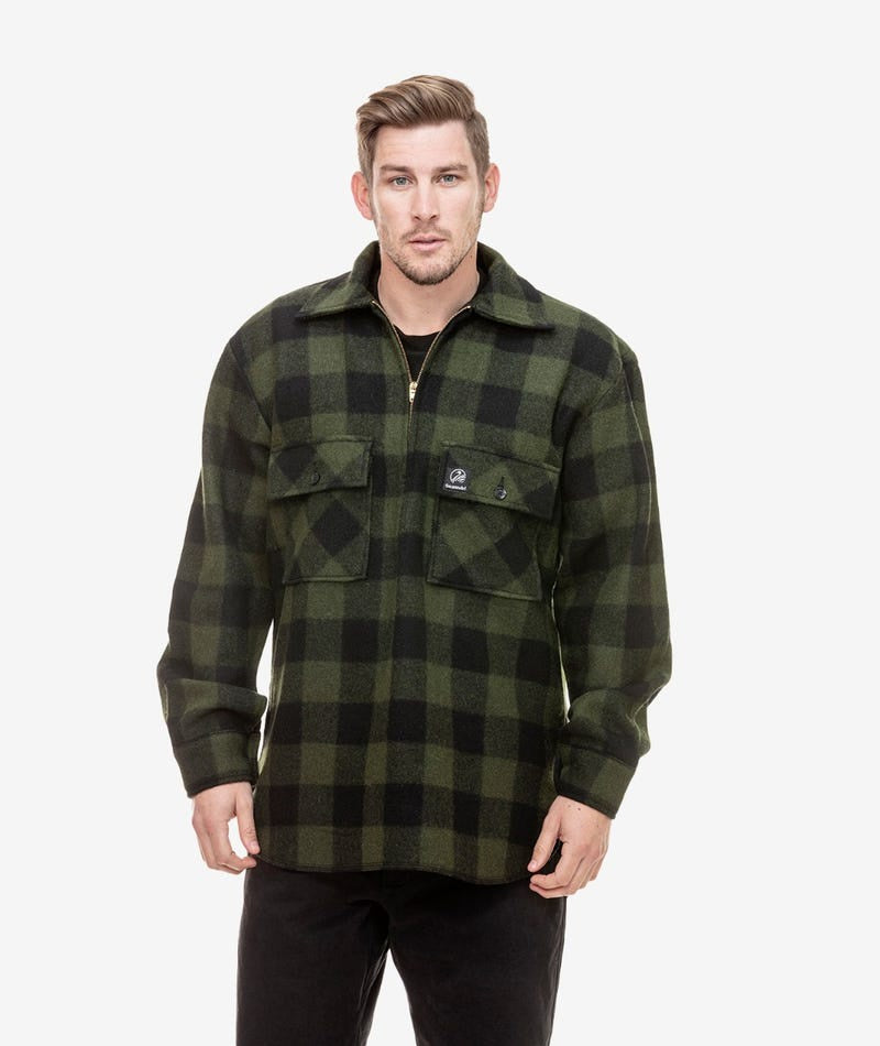 Ranger Wool Bushshirt | Olive/Black Check - - Beechworth Emporium