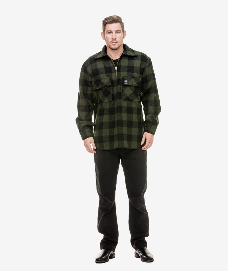 Ranger Wool Bushshirt | Olive/Black Check - - Beechworth Emporium