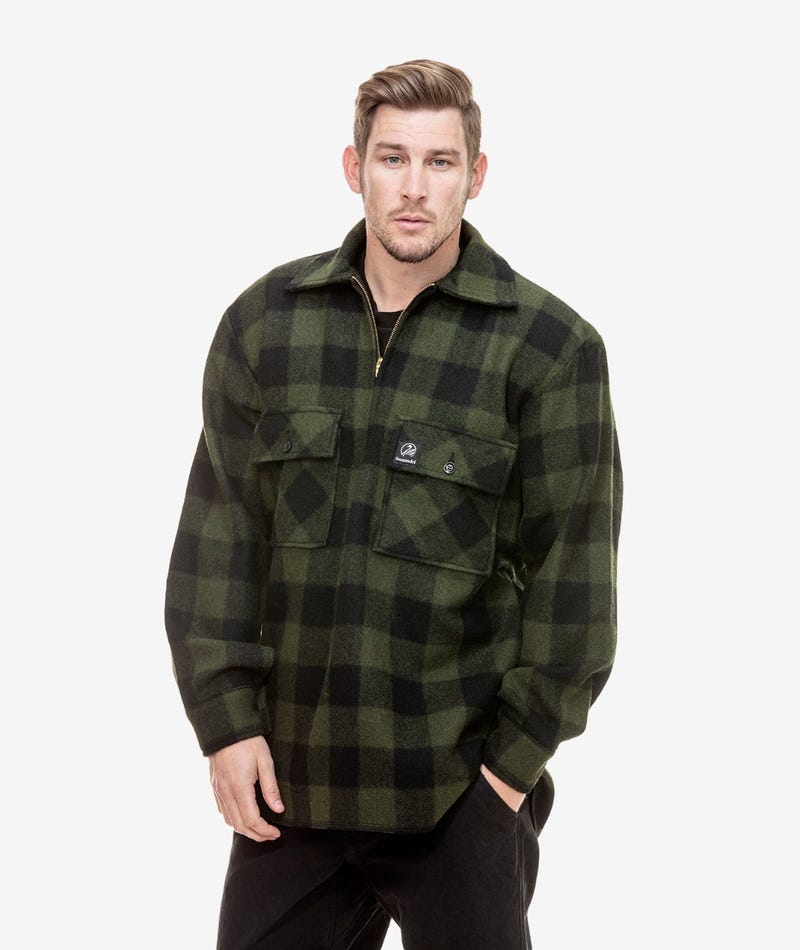 Ranger Wool Bushshirt | Olive/Black Check - - Beechworth Emporium