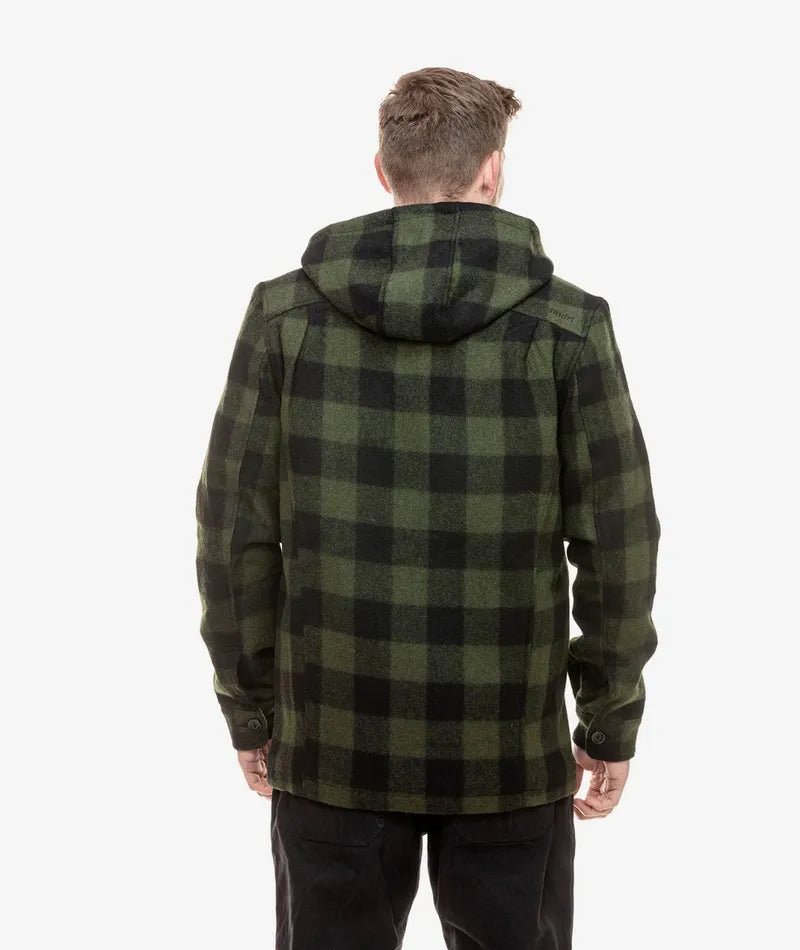 Hudson Hoodie | Olive Check - - Beechworth Emporium