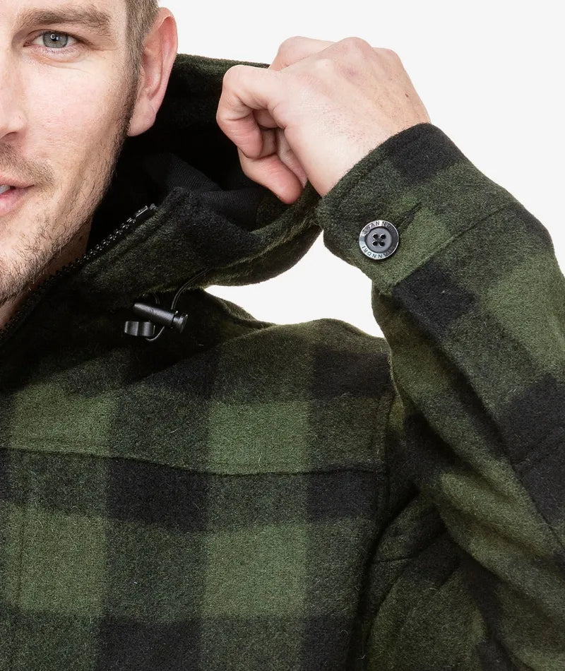 Hudson Hoodie | Olive Check - - Beechworth Emporium