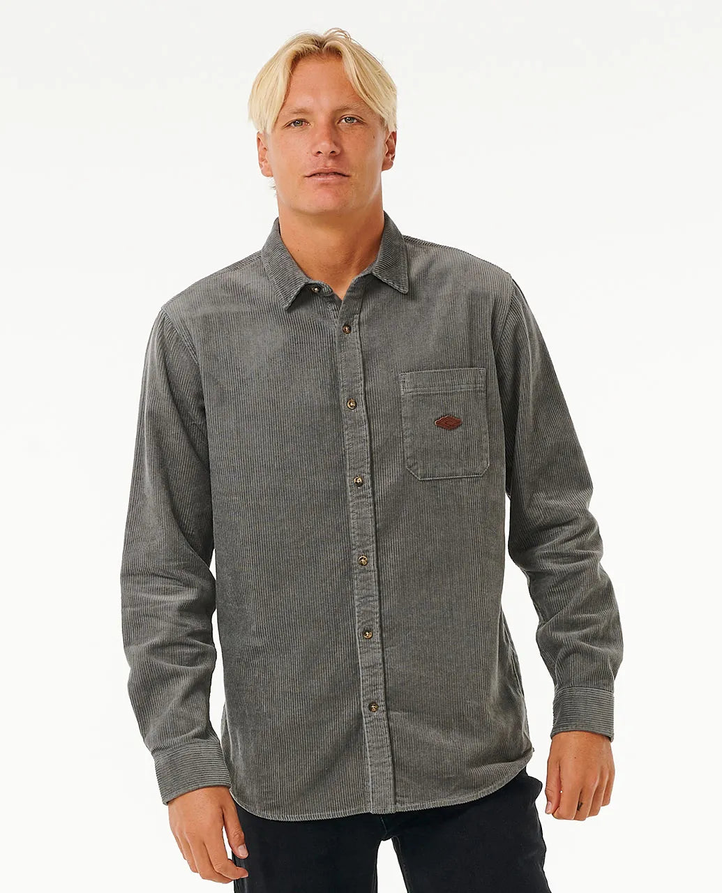 Classic Surf Cord Long Sleeve Shirt | Charcoal Grey - Rip Curl - Beechworth Emporium
