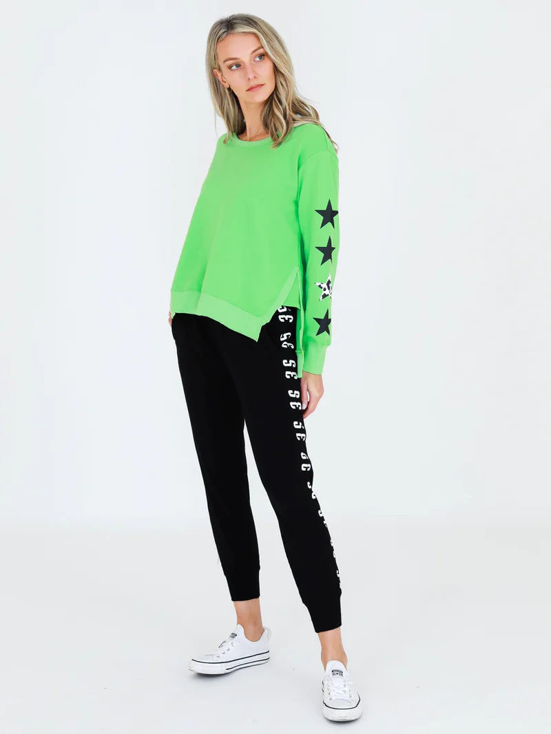 Rhodes Leopard Star Print Sweatshirt | Cool Matcha