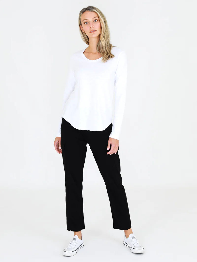 Penola Long Sleeve Essentials T-Shirt | White