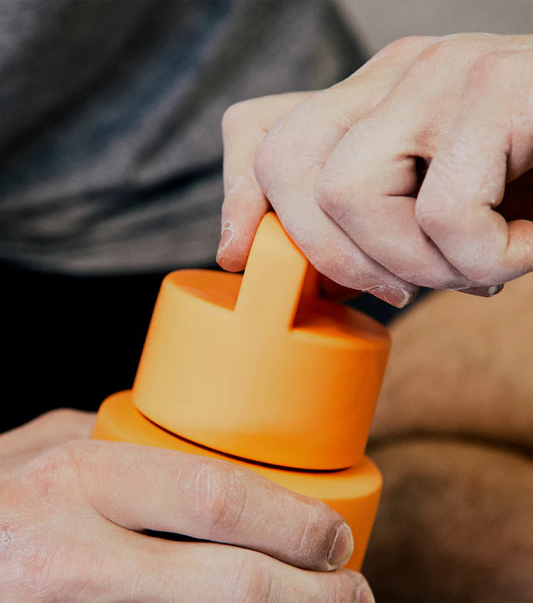 Ceramic Reusable Bottle (Grip Finish) with Grip Lid 34oz | Neon Orange