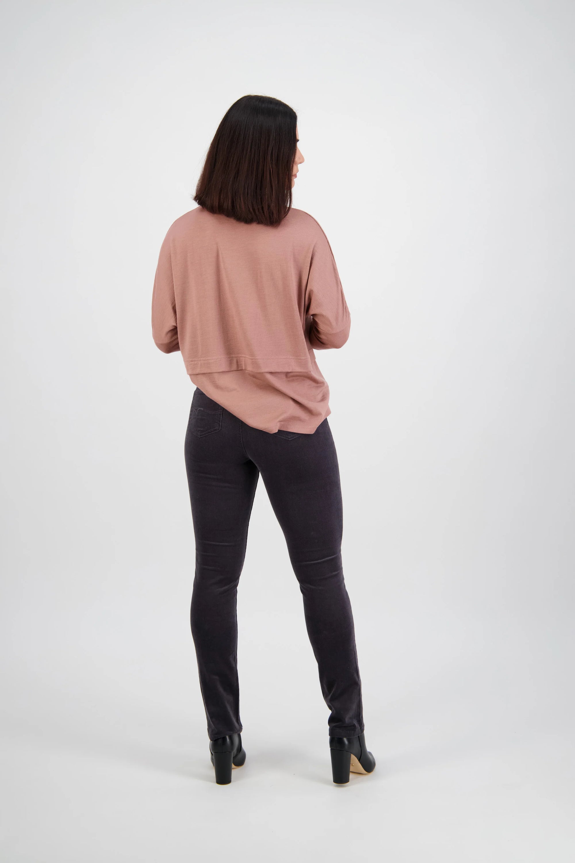 Slim Leg Full Length Cord Pull On | Charcoal -  - Beechworth Emporium