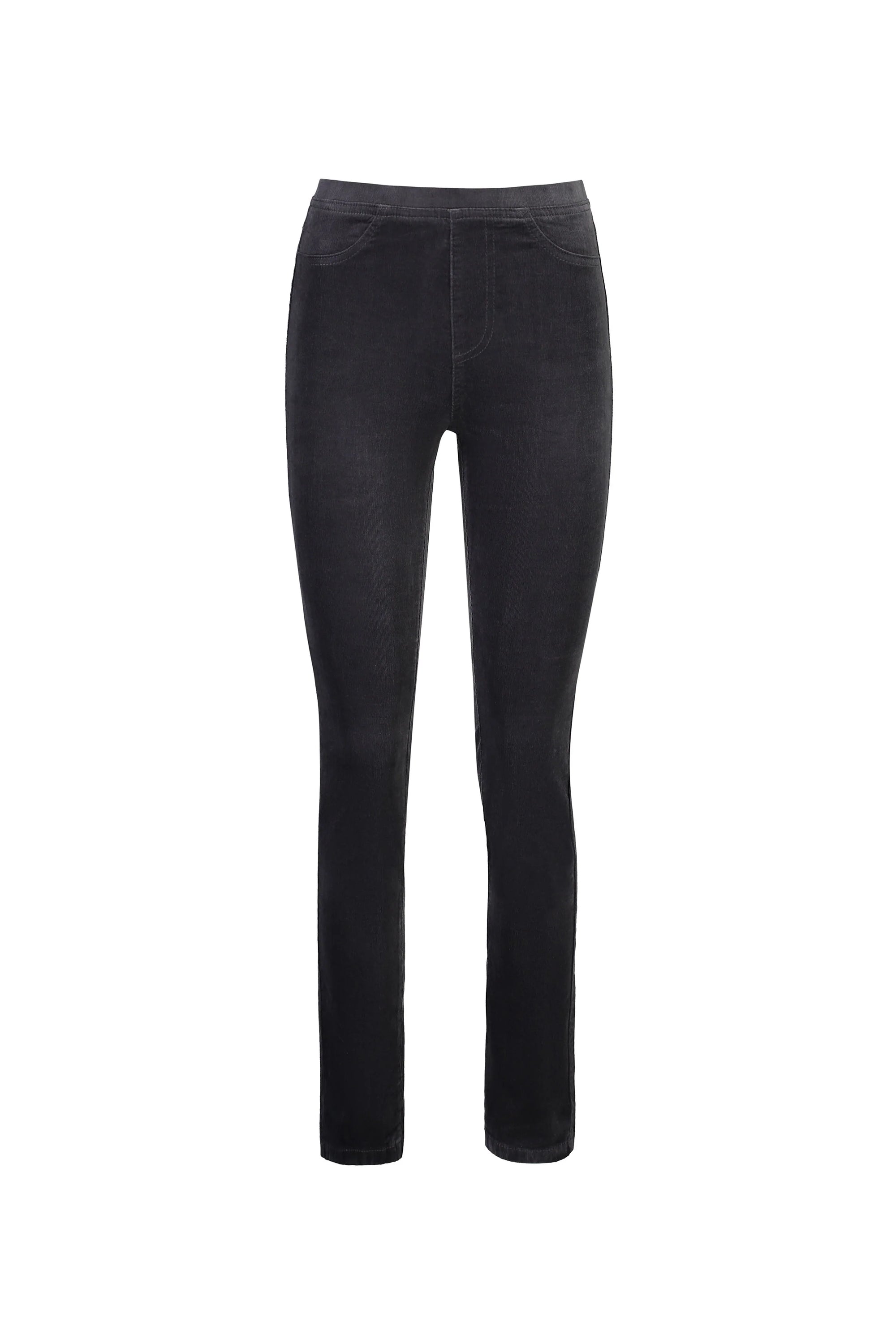 Slim Leg Full Length Cord Pull On | Charcoal -  - Beechworth Emporium