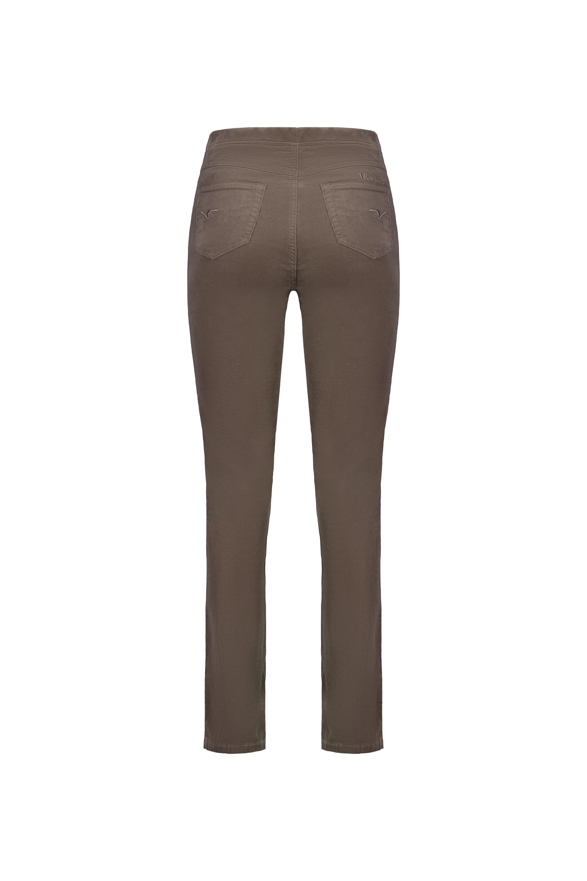 Slim Leg Full Length Cord Pull On | Taupe -  - Beechworth Emporium
